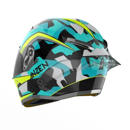 RIDEX Titanium Anzen Glossy Blue Full Face Helmet