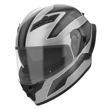 RIDEX Titanium Champion Glossy Silver Grey Full Face Helmet