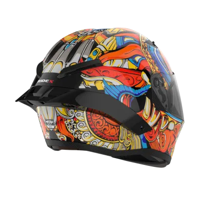 RIDEX Titanium Diabo Glossy Red Full Face Helmet
