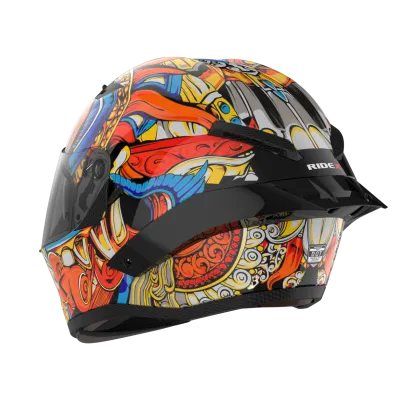 RIDEX Titanium Diabo Glossy Red Full Face Helmet