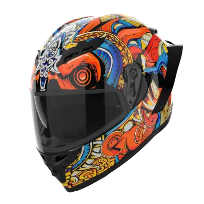 RIDEX Titanium Diabo Glossy Red Full Face Helmet