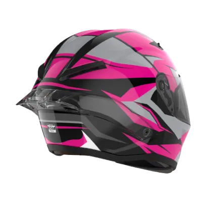 RIDEX Titanium Infinity Glossy Pink Full Face Helmet