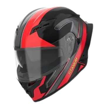 RIDEX Titanium Streak Red Glossy Full Face Helmet