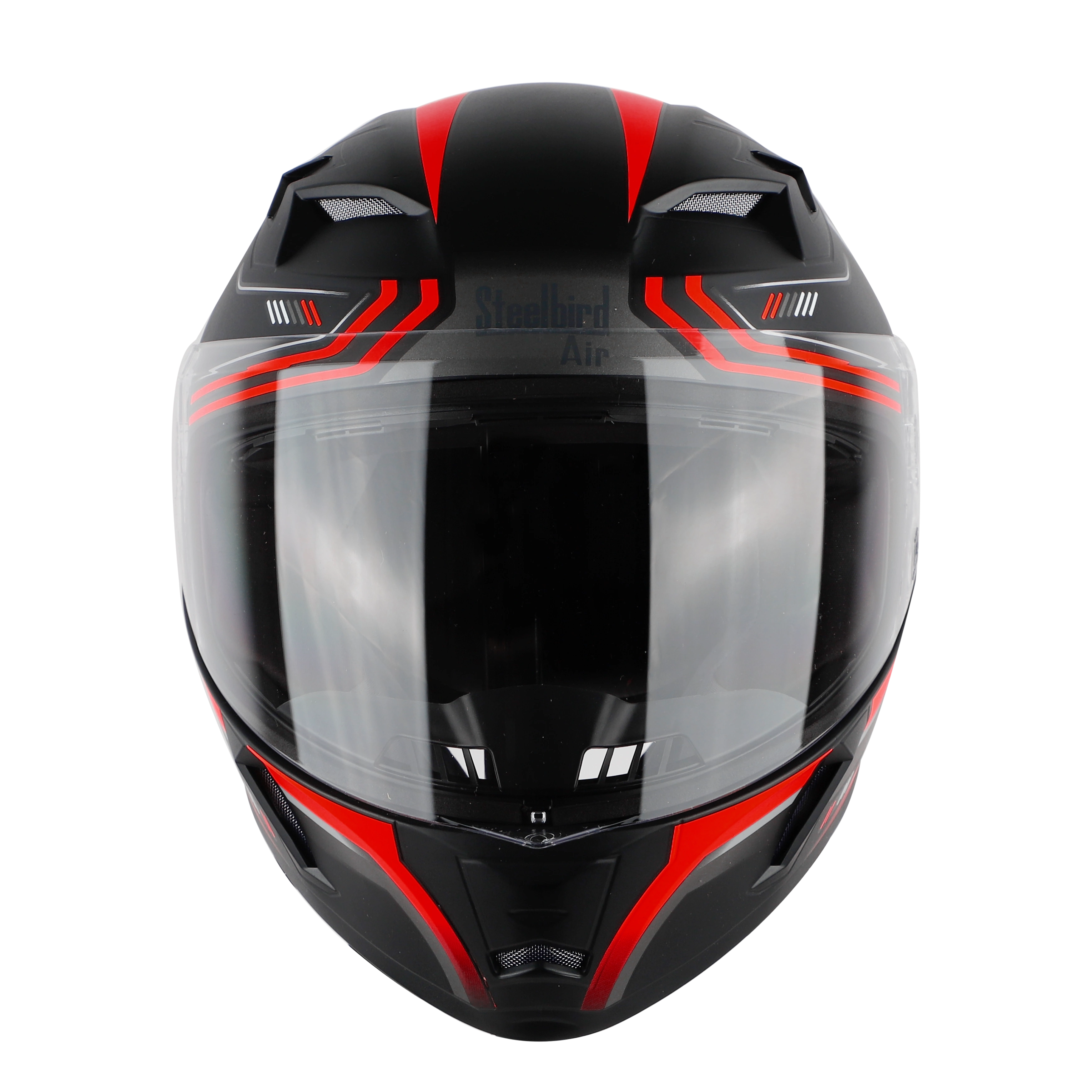 STEELBIRD Sba 21 Ulitmate Race Glossy Black Red Clear Full Face Helmet