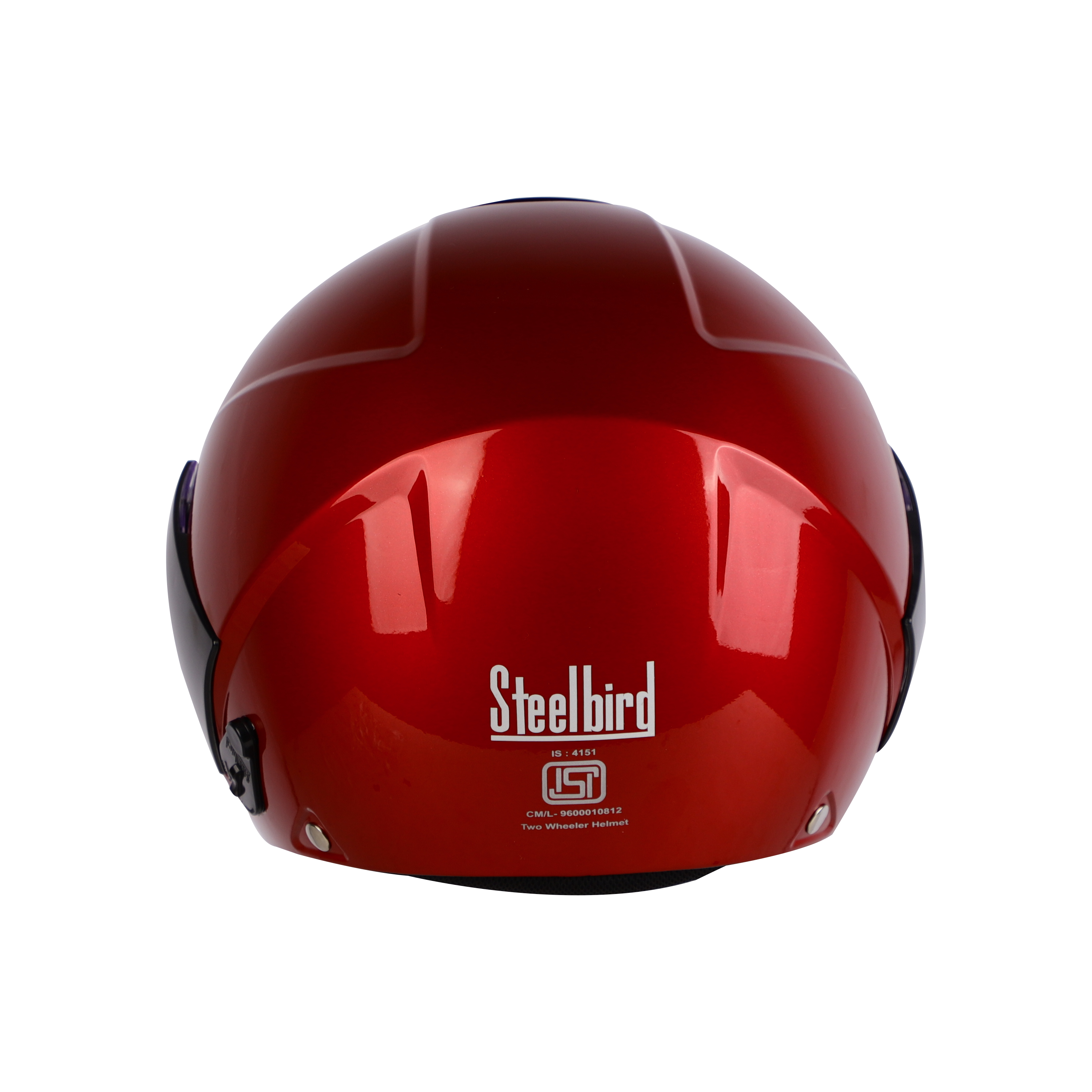 STEELBIRD Sbh 05 Triple Nine Glsy Ch Red Half Face Helmet