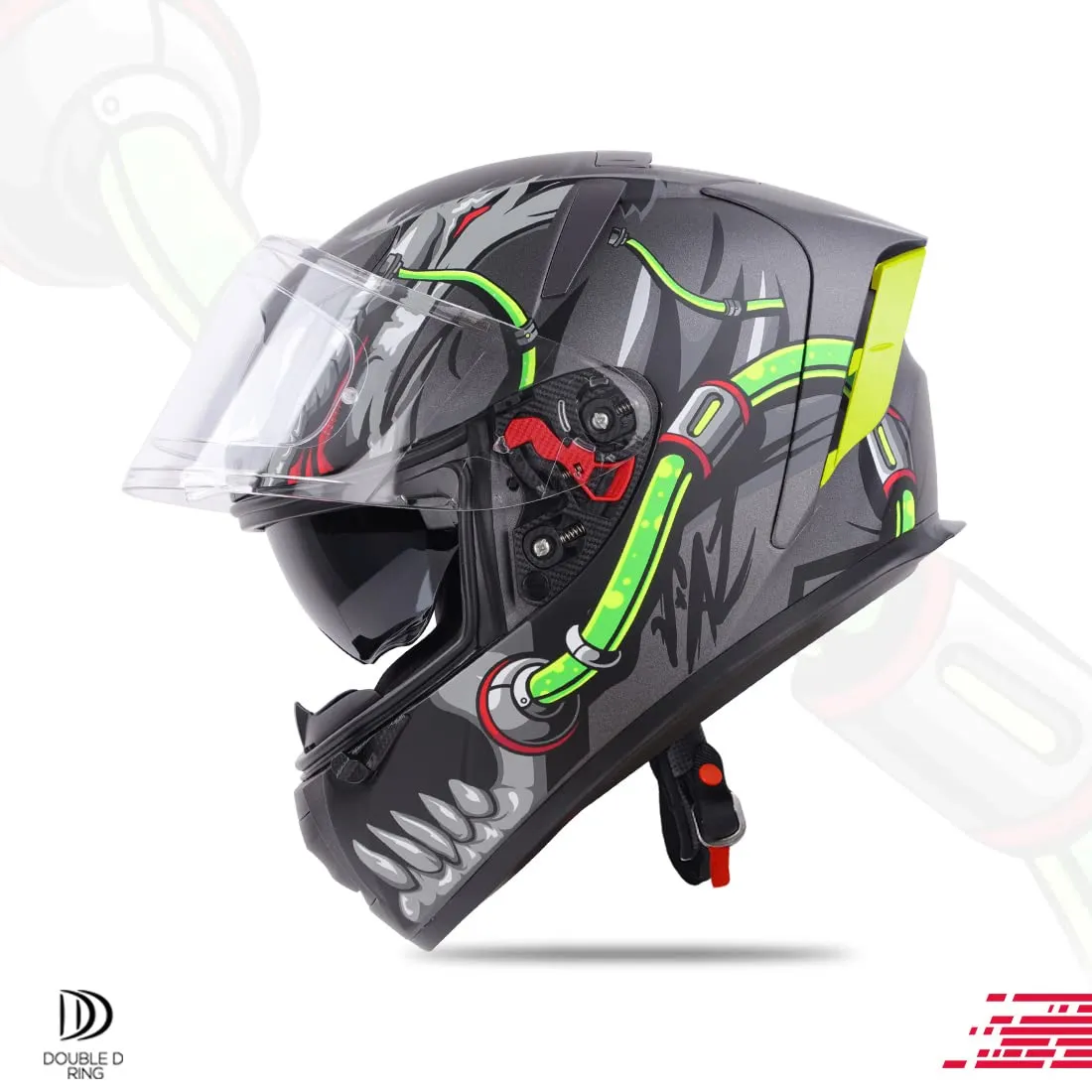 STEELBIRD Ign 4 Hyena Glossy Gray Steel Bird Full Face Helmet