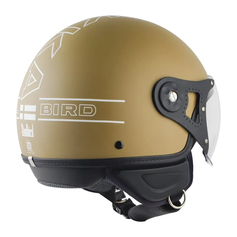 STEELBIRD Kukka Matt Desert Storm Pl Visor Half Face Helmet