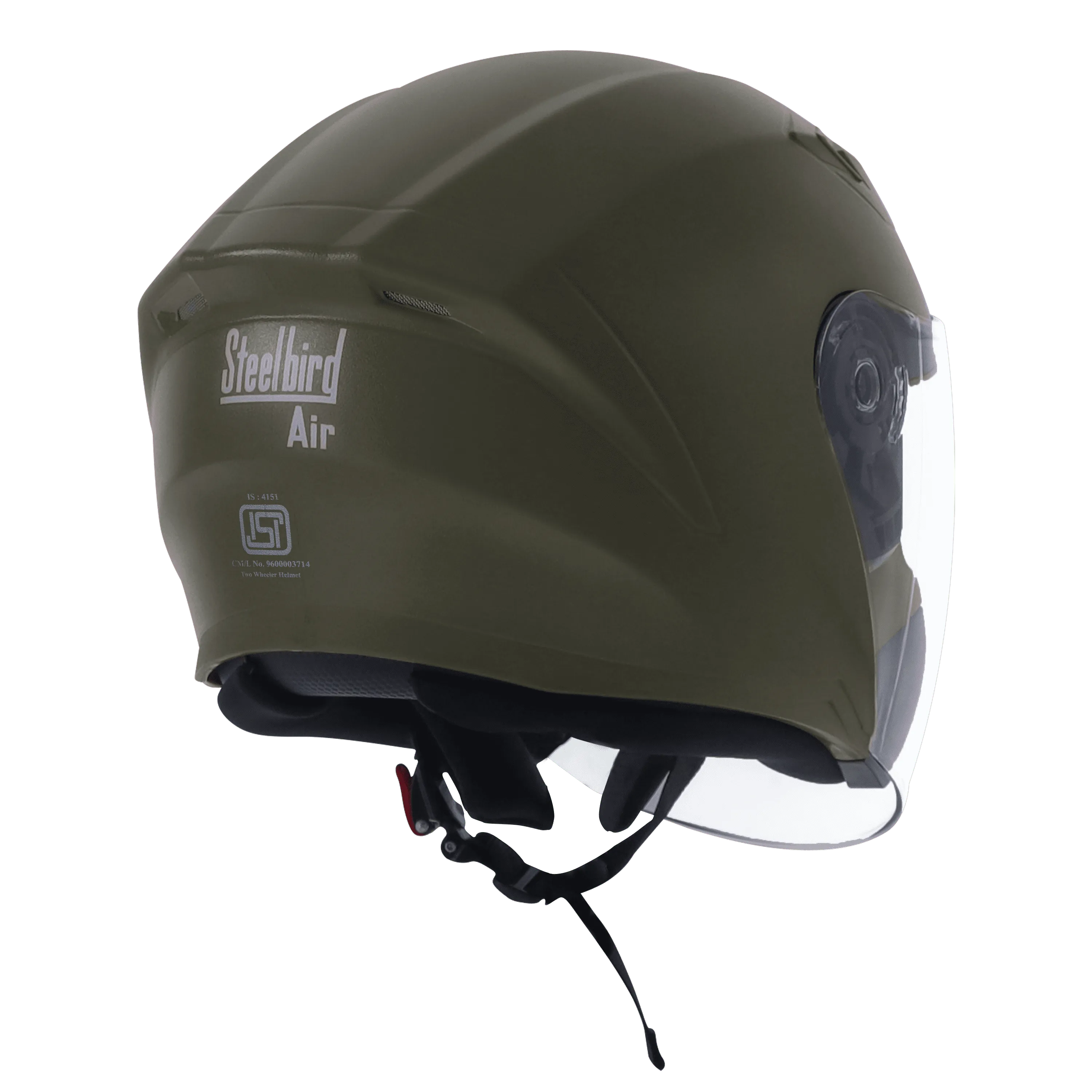 STEELBIRD Sba 17 Rdx Dashing Battle Green Half Face Helmet