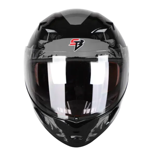 STEELBIRD Sba 21 Iss Combat Glossy Black Grey Full Face Helmet