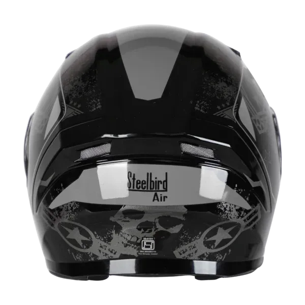 STEELBIRD Sba 21 Iss Combat Glossy Black Grey Full Face Helmet