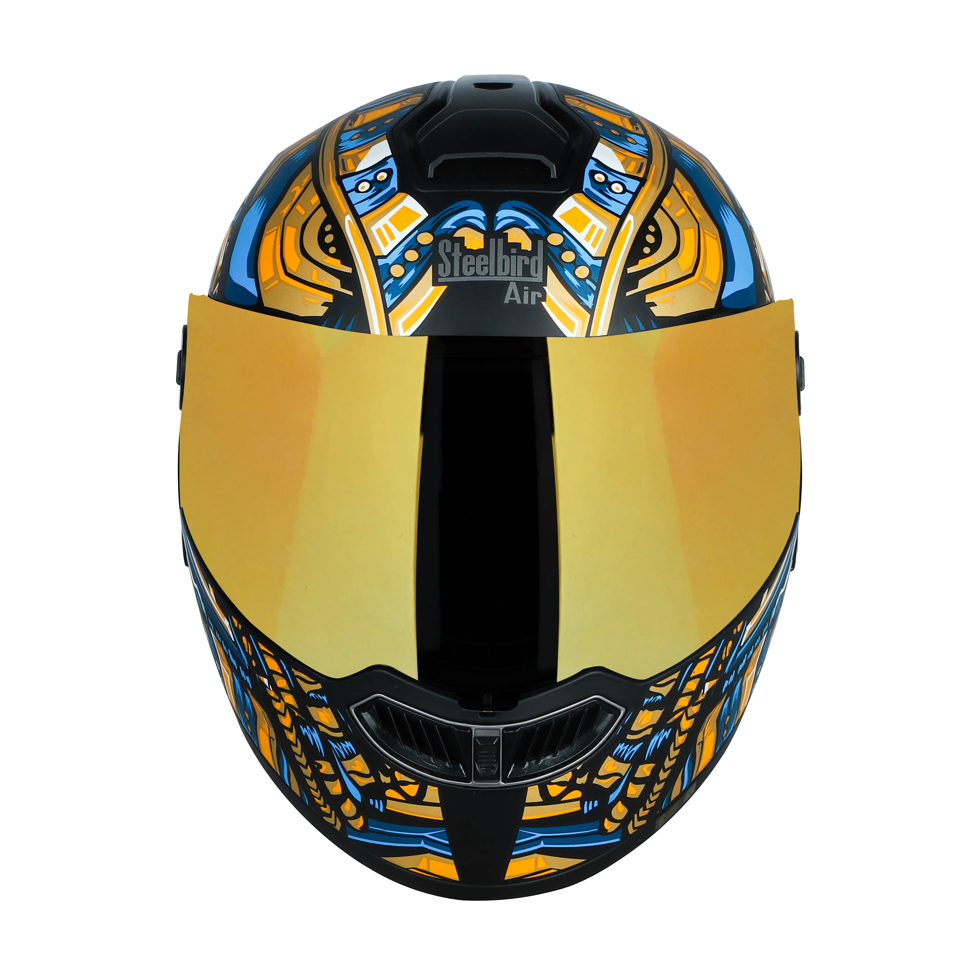 STEELBIRD Sba 8 Horus Black Gold Flip Up Helmet