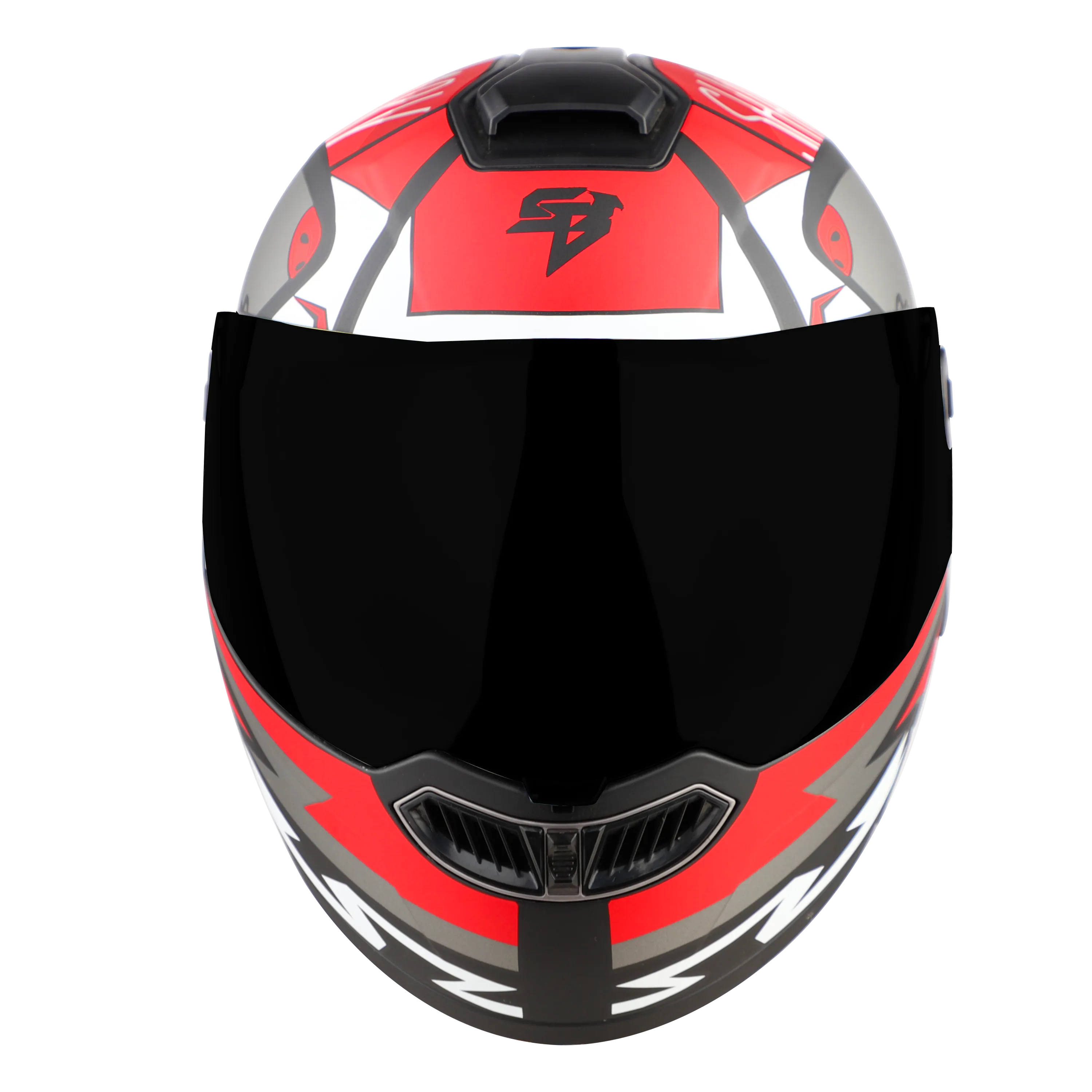 STEELBIRD Sba 8 Sharky Black Red Flip Up Helmet