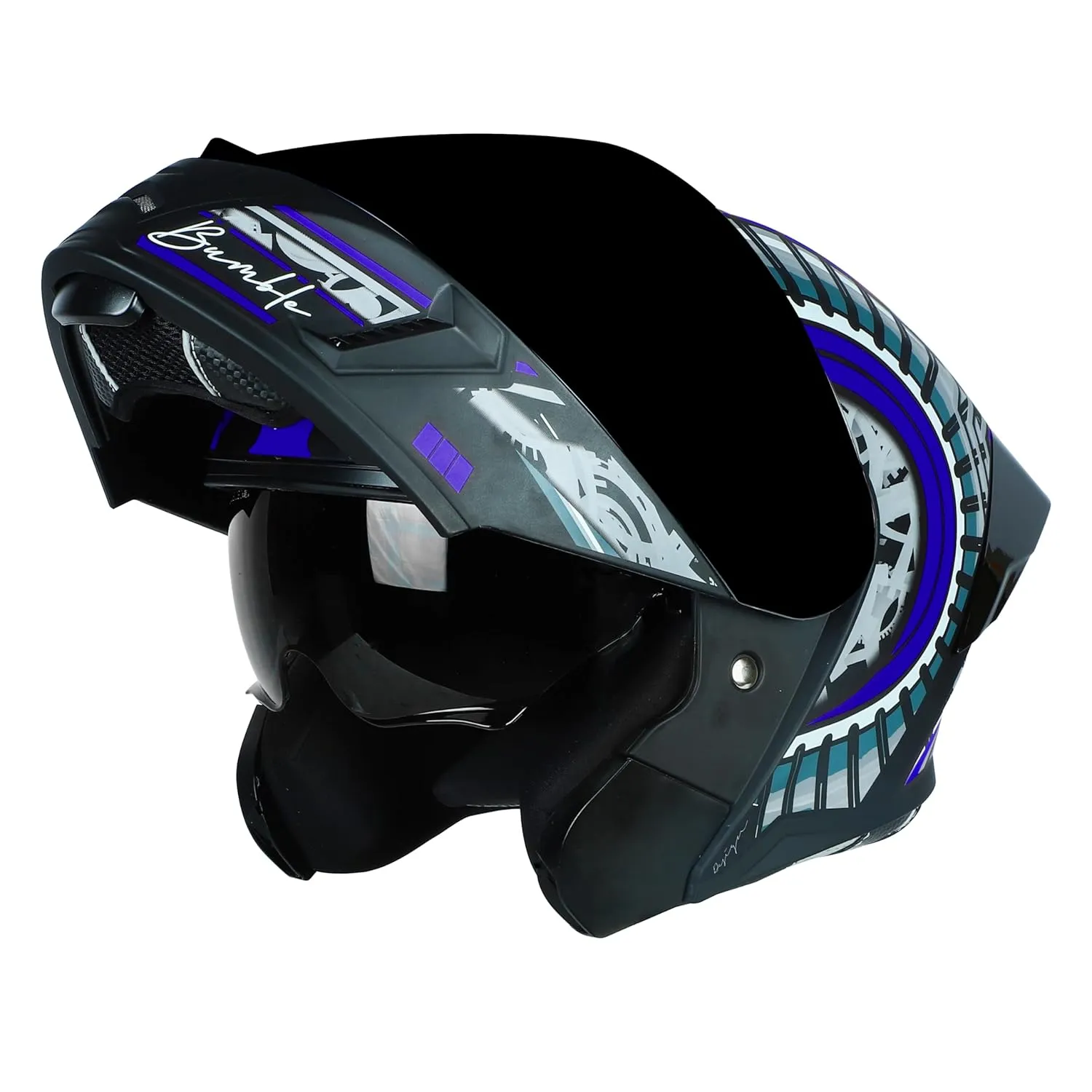 STEELBIRD Sba 20 Racer Black Blue Full Face Helmet