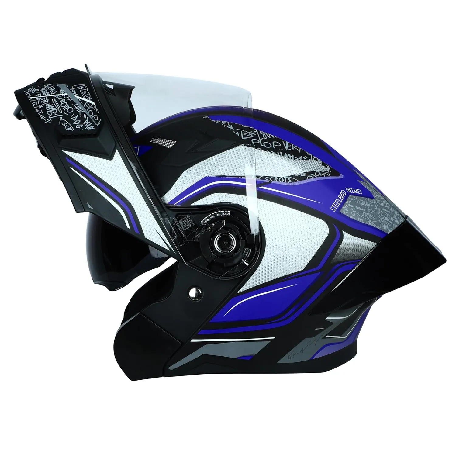 STEELBIRD Sba 20 Racer Black Blue Full Face Helmet