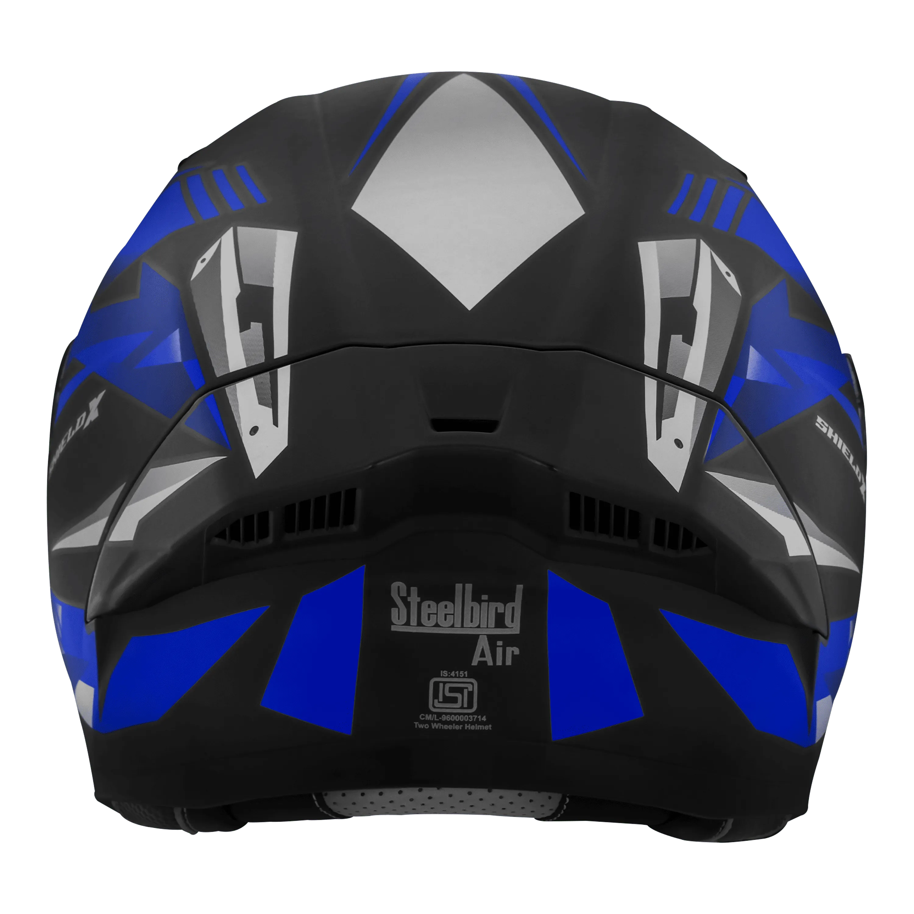 STEELBIRD Sba 20 Shield X Glossy Black Blue Flip Up Helmet