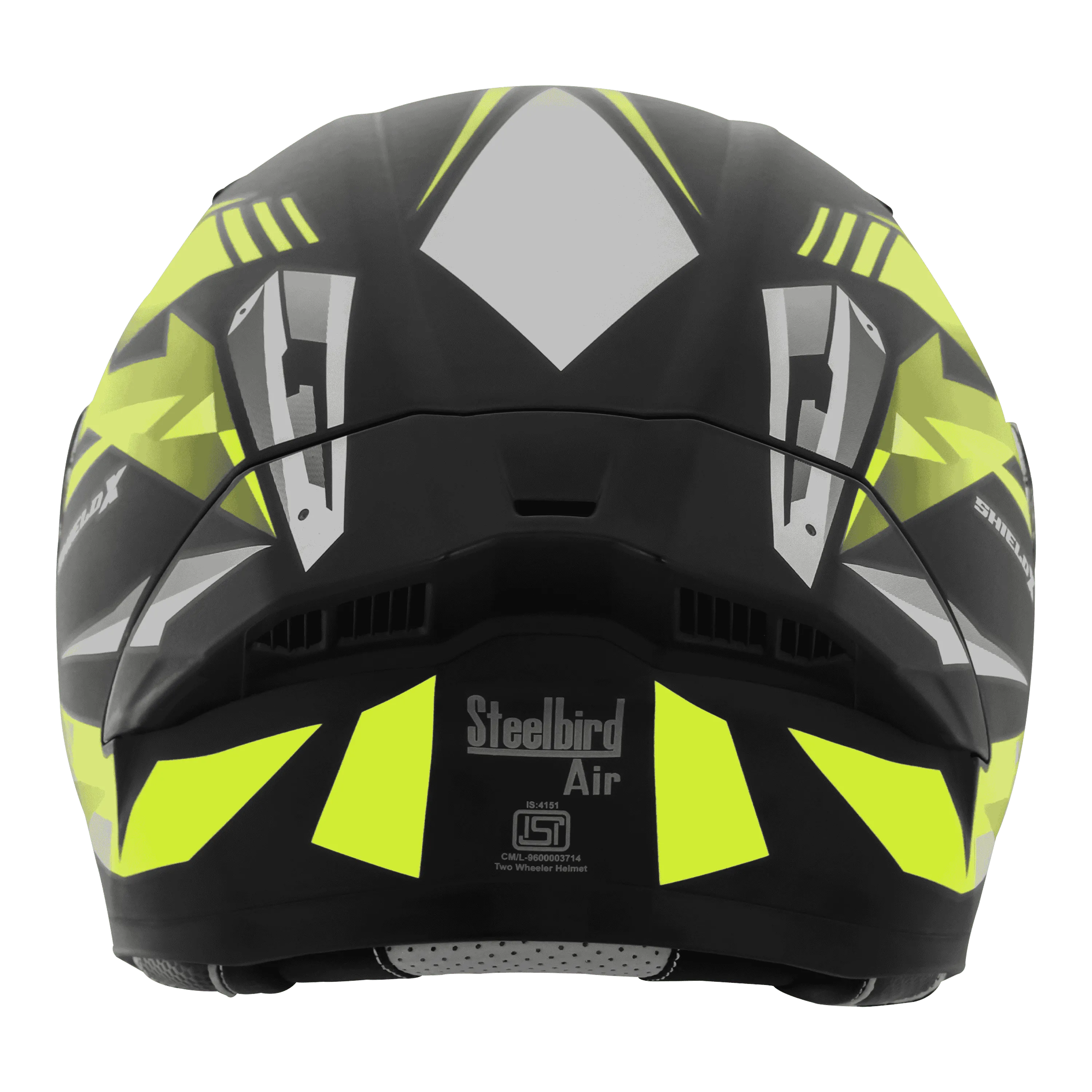STEELBIRD Sba 20 Shield X Glossy Black Neon Full Face Helmet