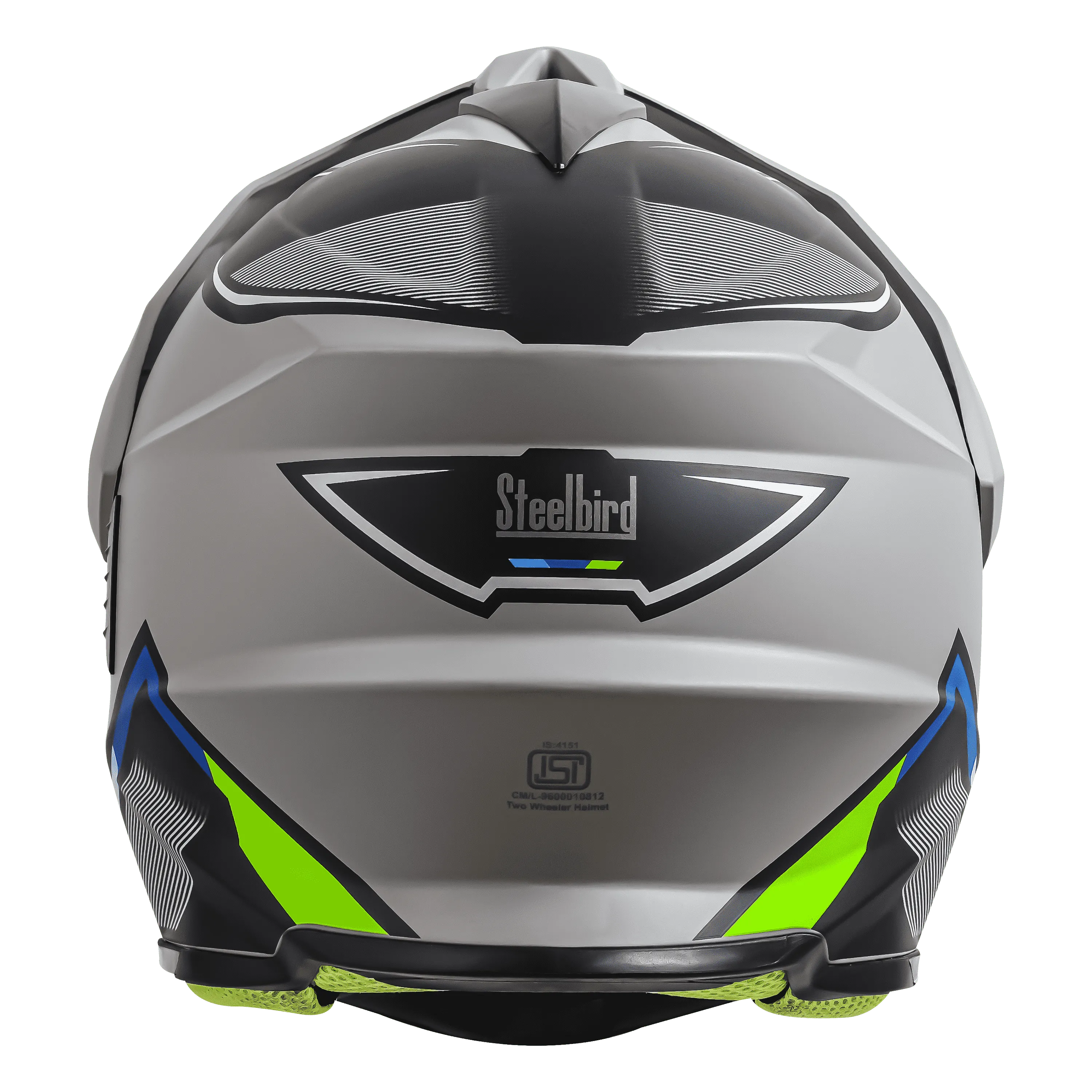 STEELBIRD Sbh 13 Racer Grey Green Full Face Helmet