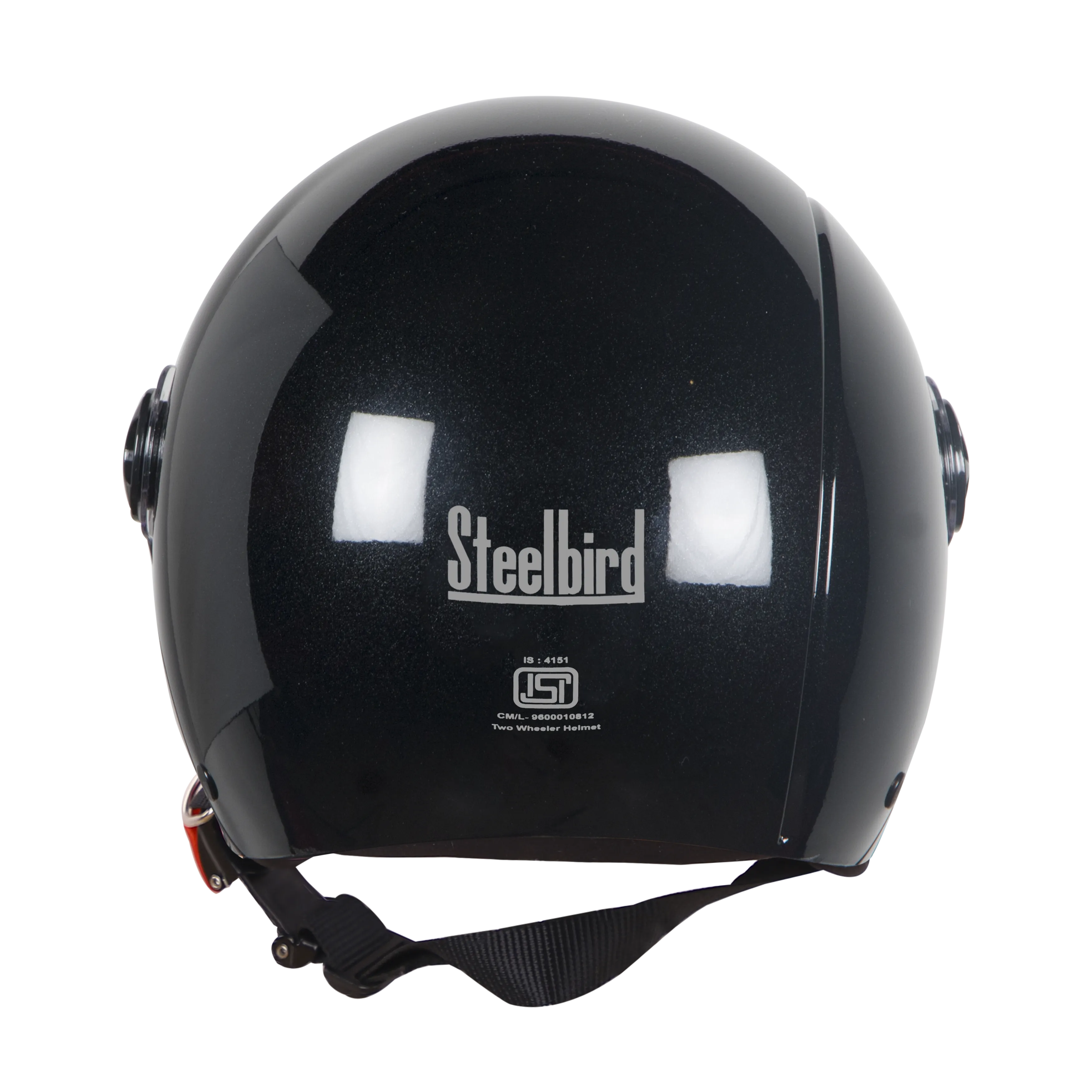STEELBIRD Sbh 16 Rex Glossy Black Half Face Helmet