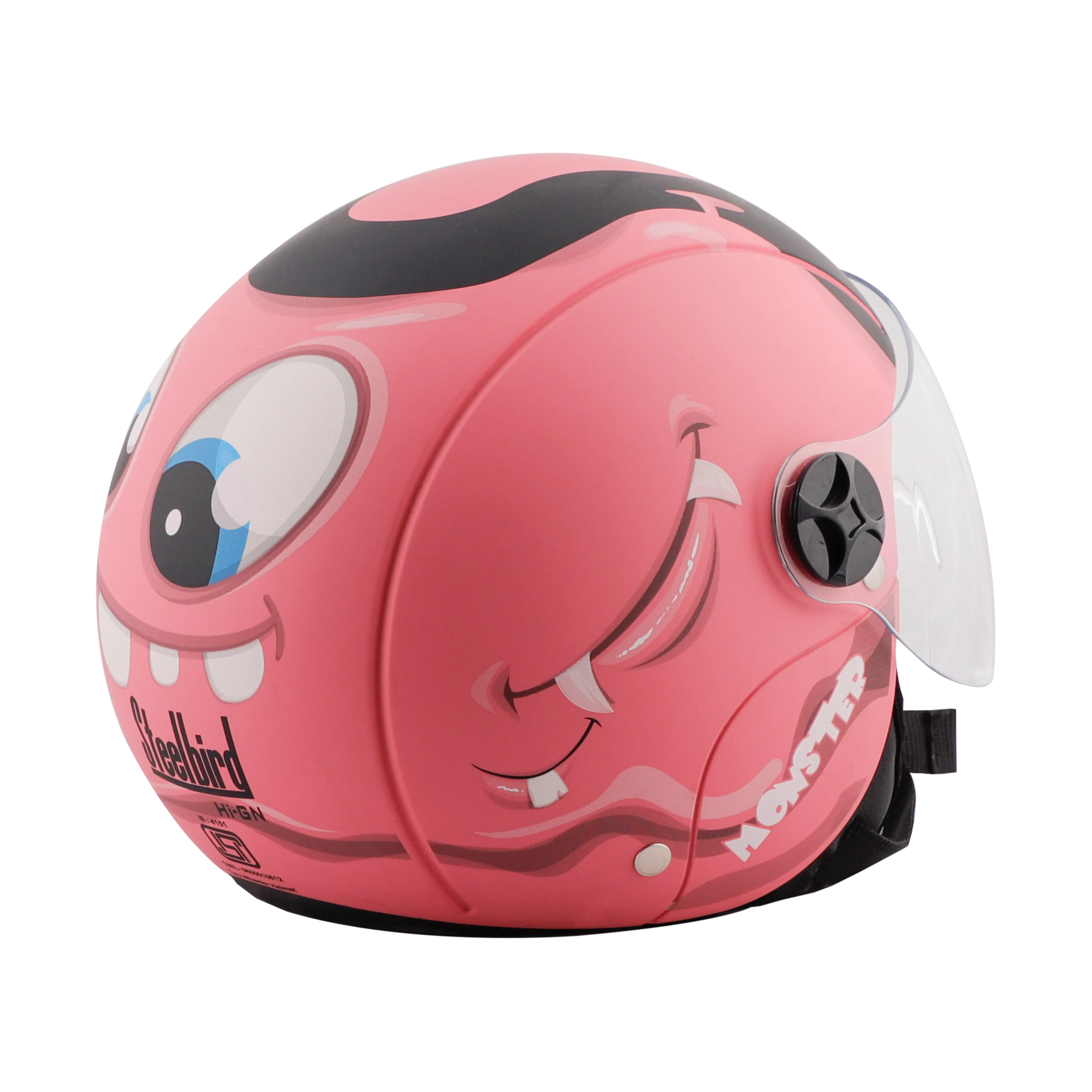 STEELBIRD Sbh 16 Toad Pink Black Md Half Face Helmet