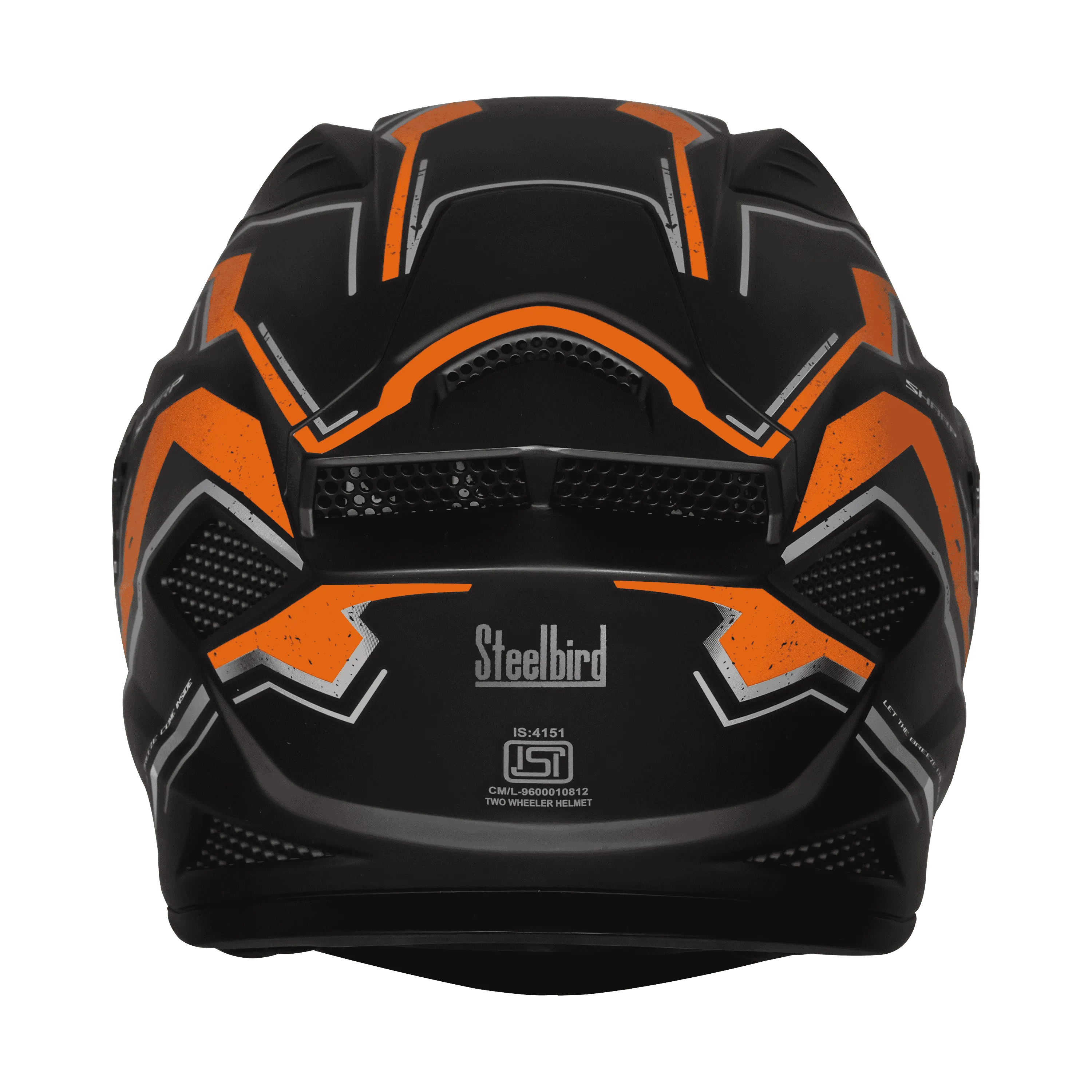 STEELBIRD Sbh 25 Sharp Glsy Black Orange Full Face Helmet
