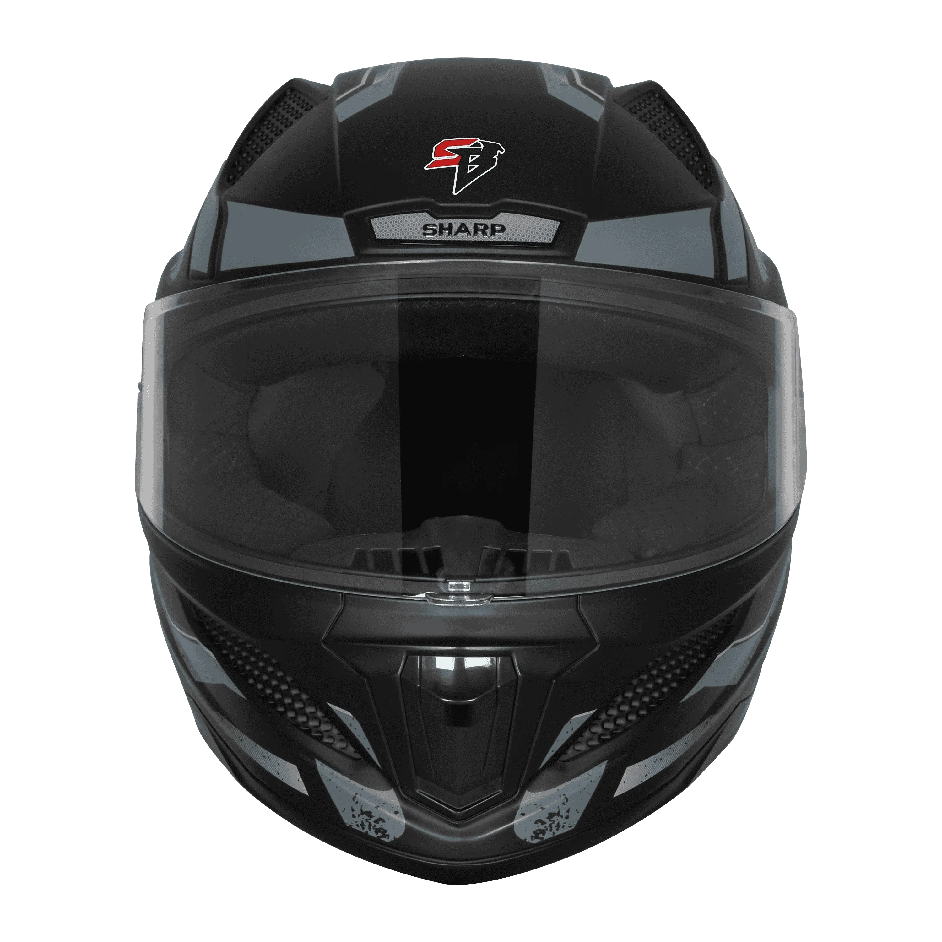 STEELBIRD Sbh 25 Sharp Spirt Black Grey Full Face Helmet