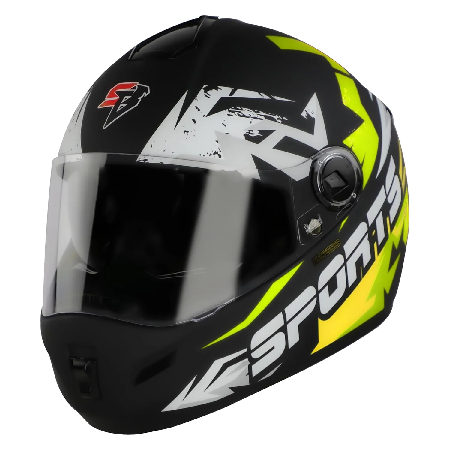 STEELBIRD Sbh 34 Iss R Sports Glsy Black Neon Full Face Helmet