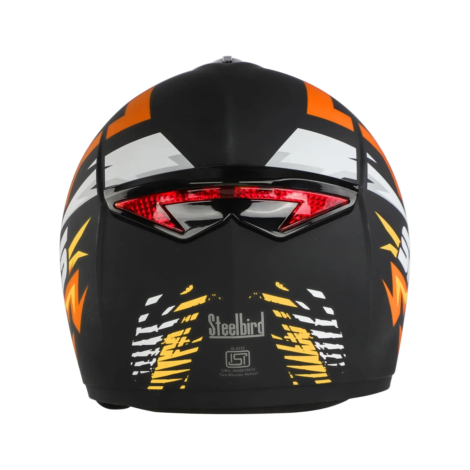 STEELBIRD Sbh 34 Iss R Sports Glsy Black Orange Full Face Helmet