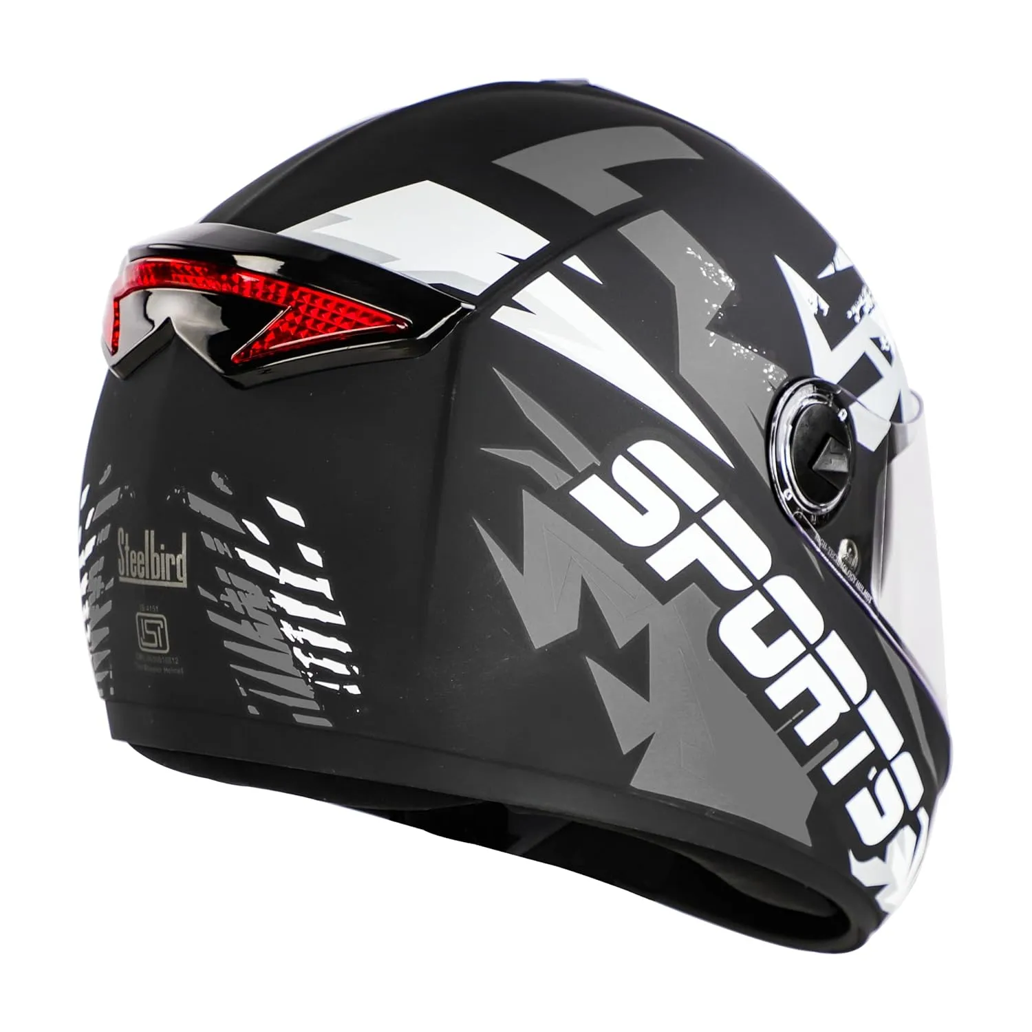 STEELBIRD Sbh 34 Iss R Sports Glsy Blkgrey 600Mm C Full Face Helmet