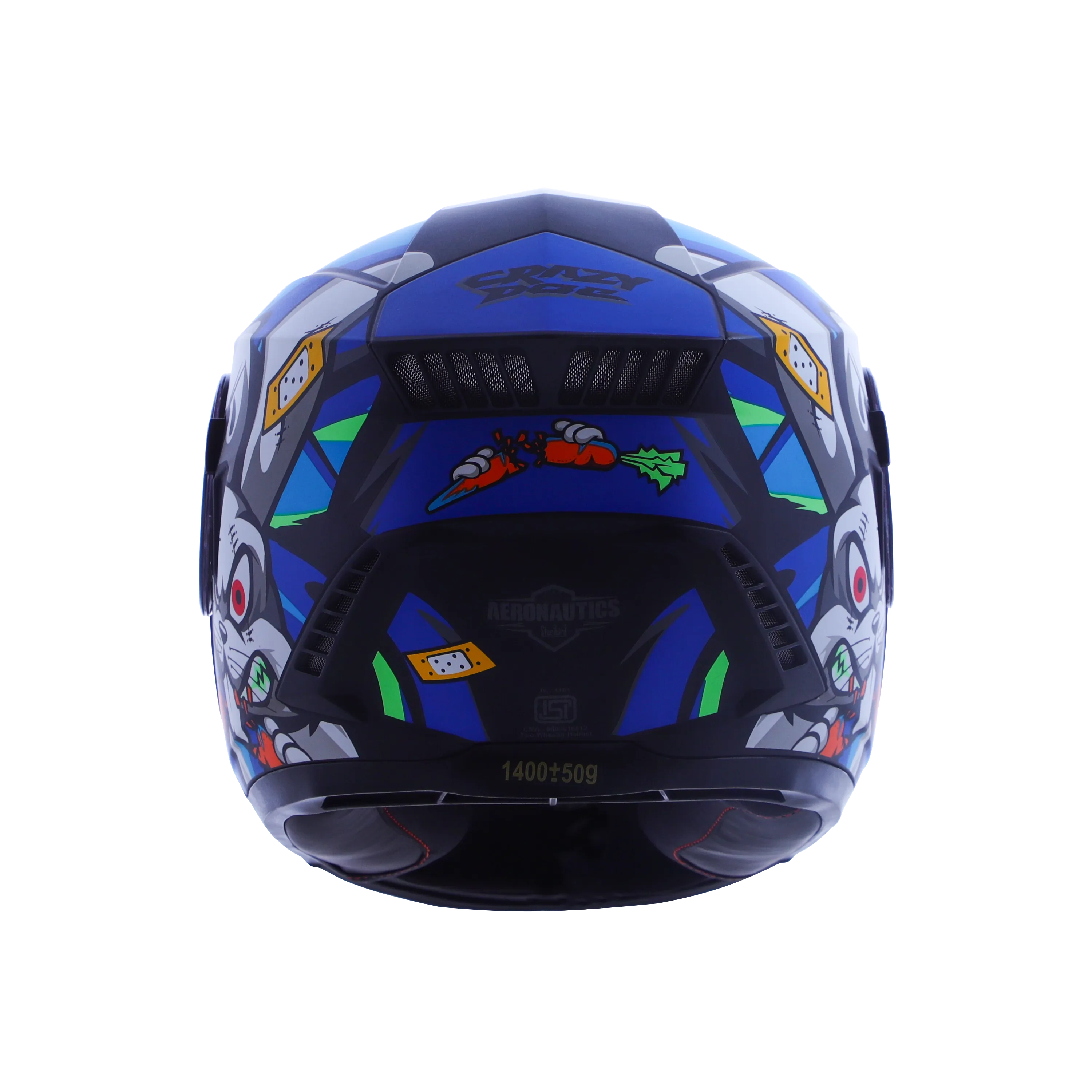 STEELBIRD Sbh 40 Issmecrazy Doe Glsy Blkblue 600Mm C Full Face Helmet