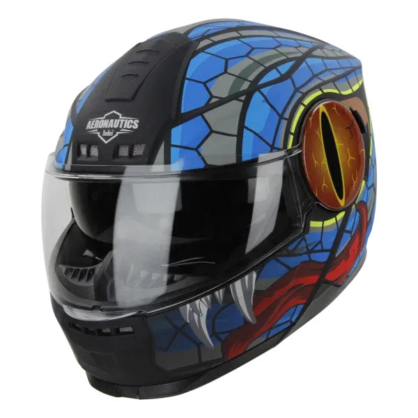 STEELBIRD Sbh 40 Iss Memamba Glossy Blkblue 580Mm C Full Face Helmet
