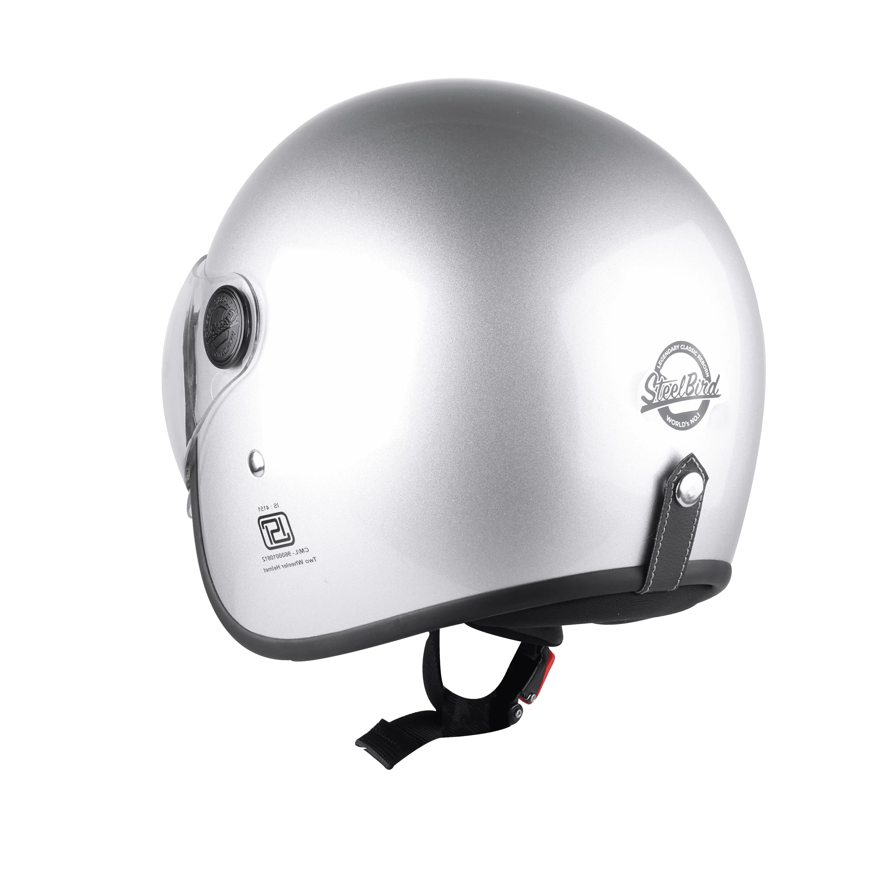 STEELBIRD Sbh 54 Vintage Sliver Half Face Helmet
