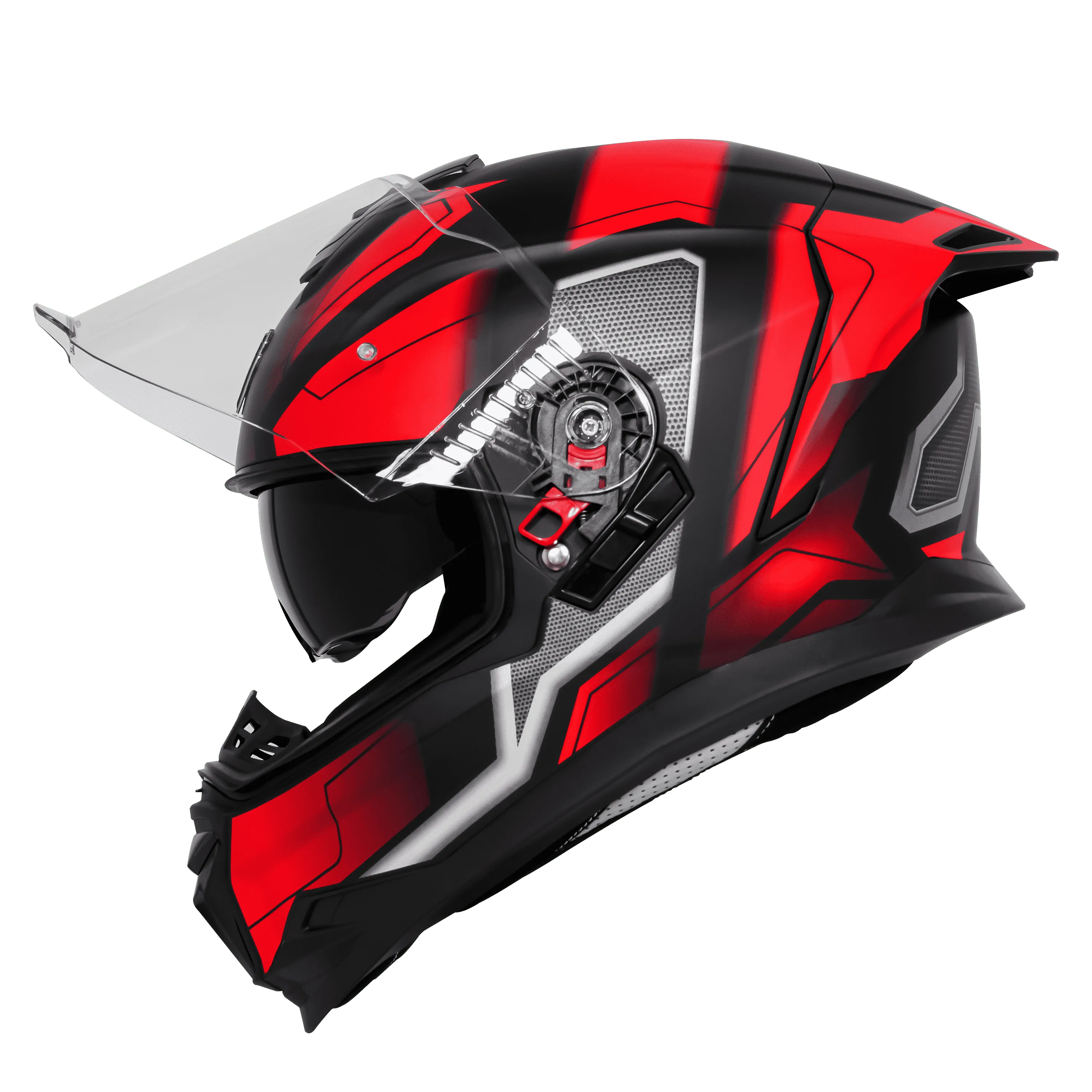 STEELBIRD Sbh 57 Fighter Black Red Full Face Helmet