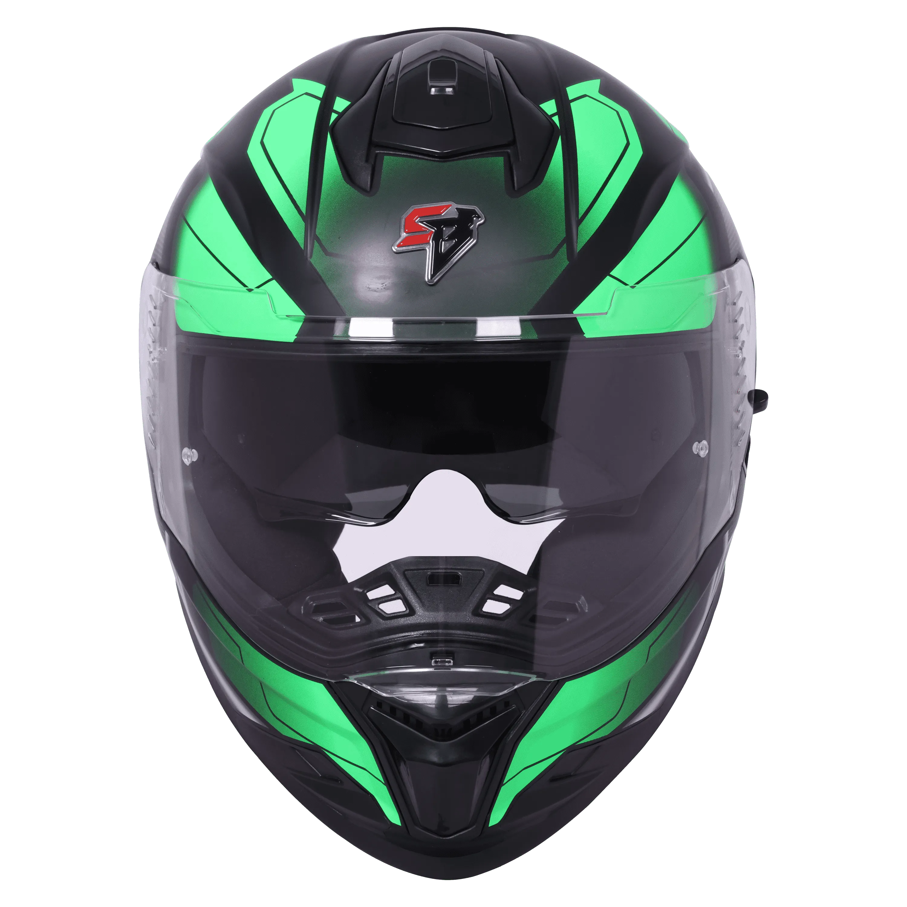 STEELBIRD Sbh 57 Fighter F3 Black Green Full Face Helmet