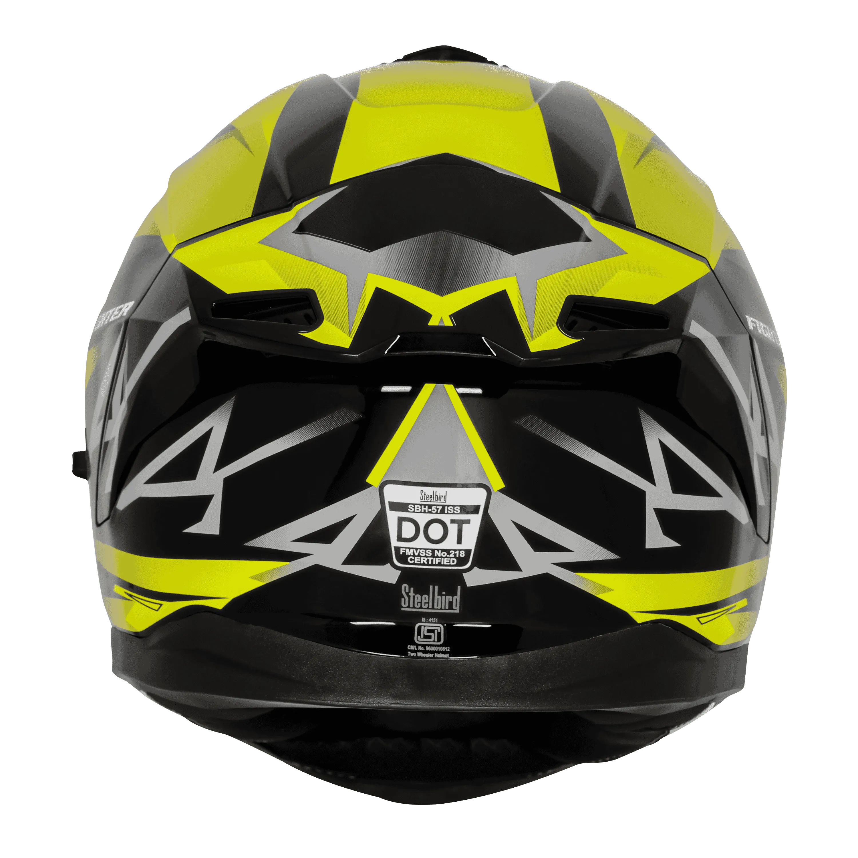 STEELBIRD Sbh 57 Fighter F4 Black Fl Yellow Full Face Helmet