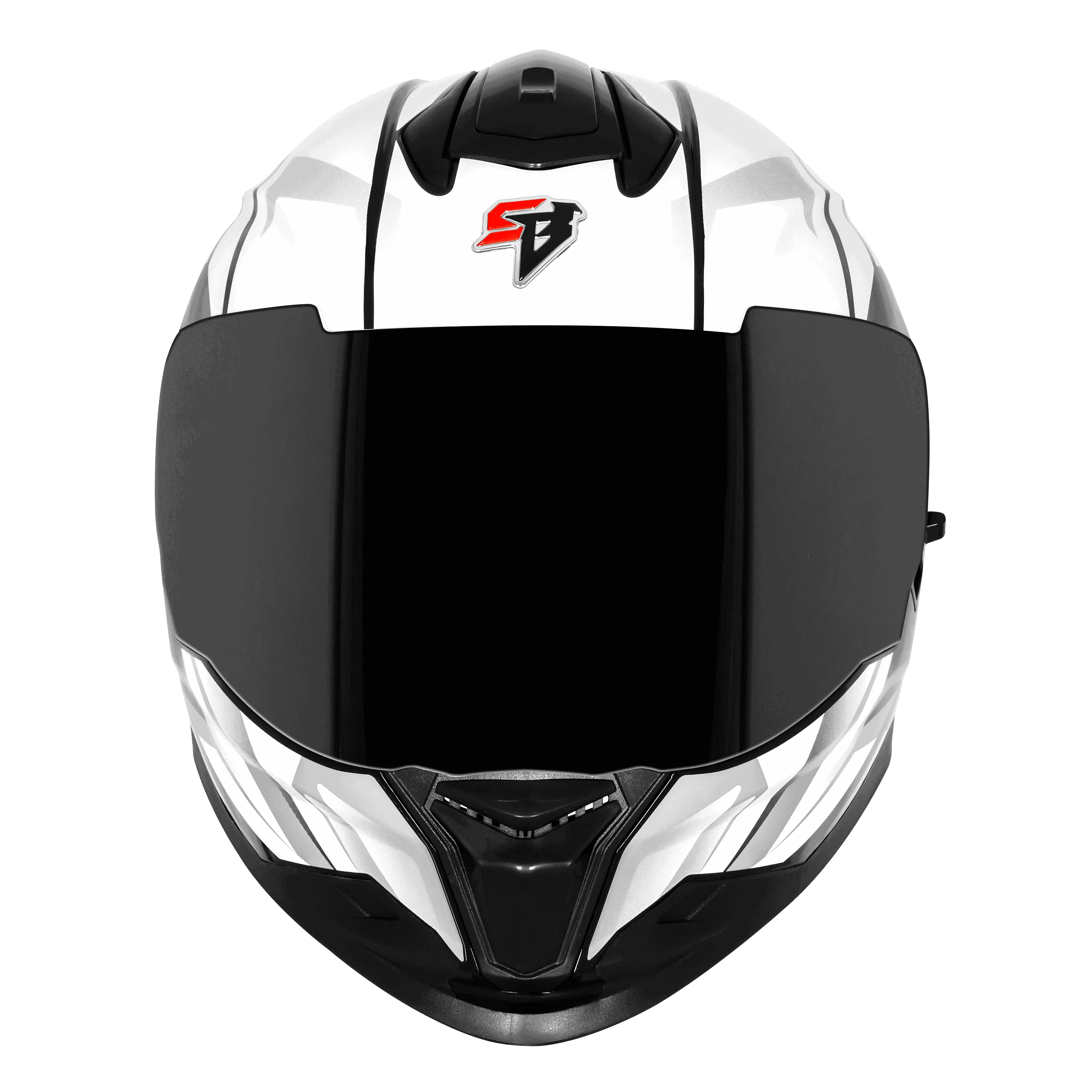 STEELBIRD Sbh 57 Fighter F4 Black White Full Face Helmet