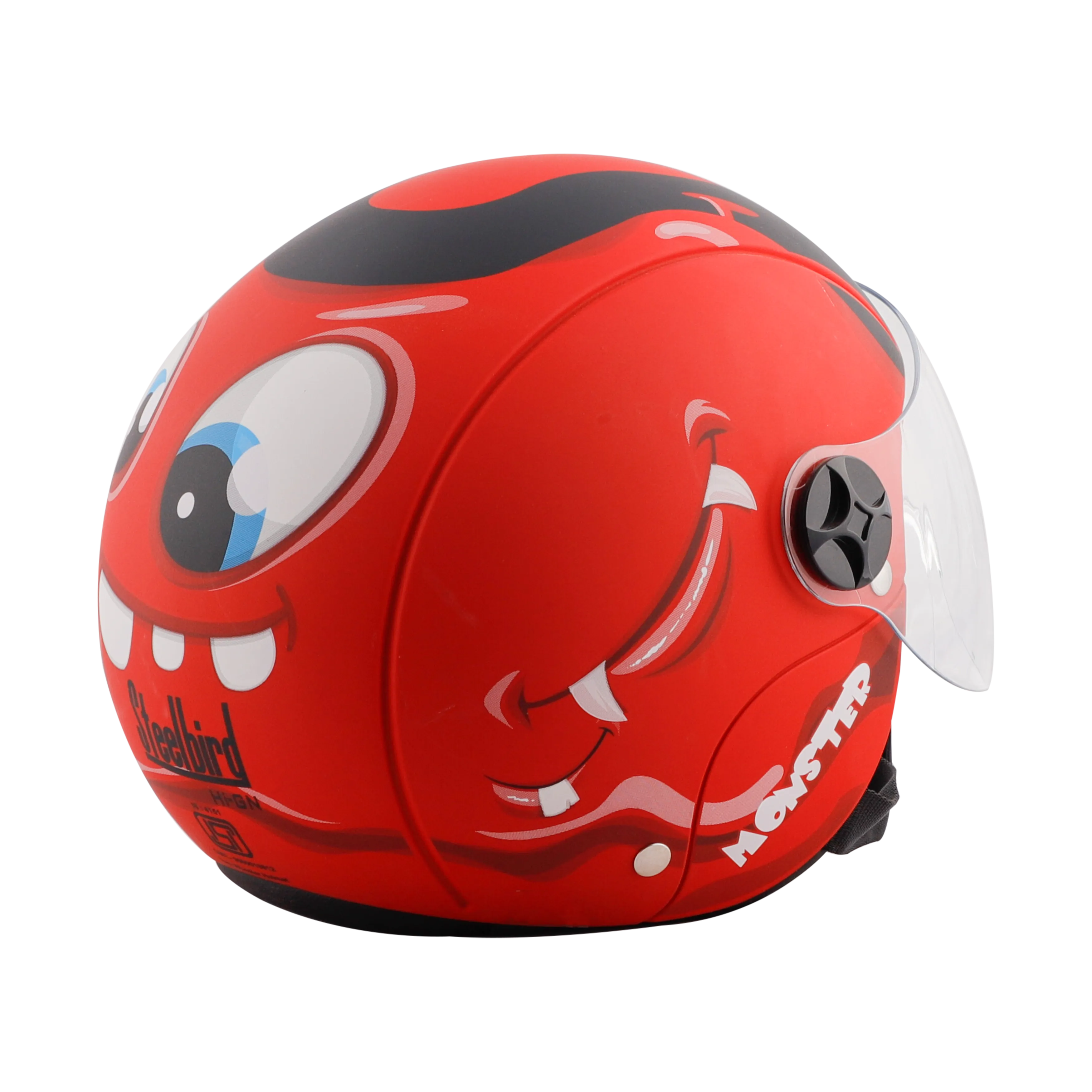 STEELBIRD Sbh 16 Toad Matt Red Black Half Face Helmet
