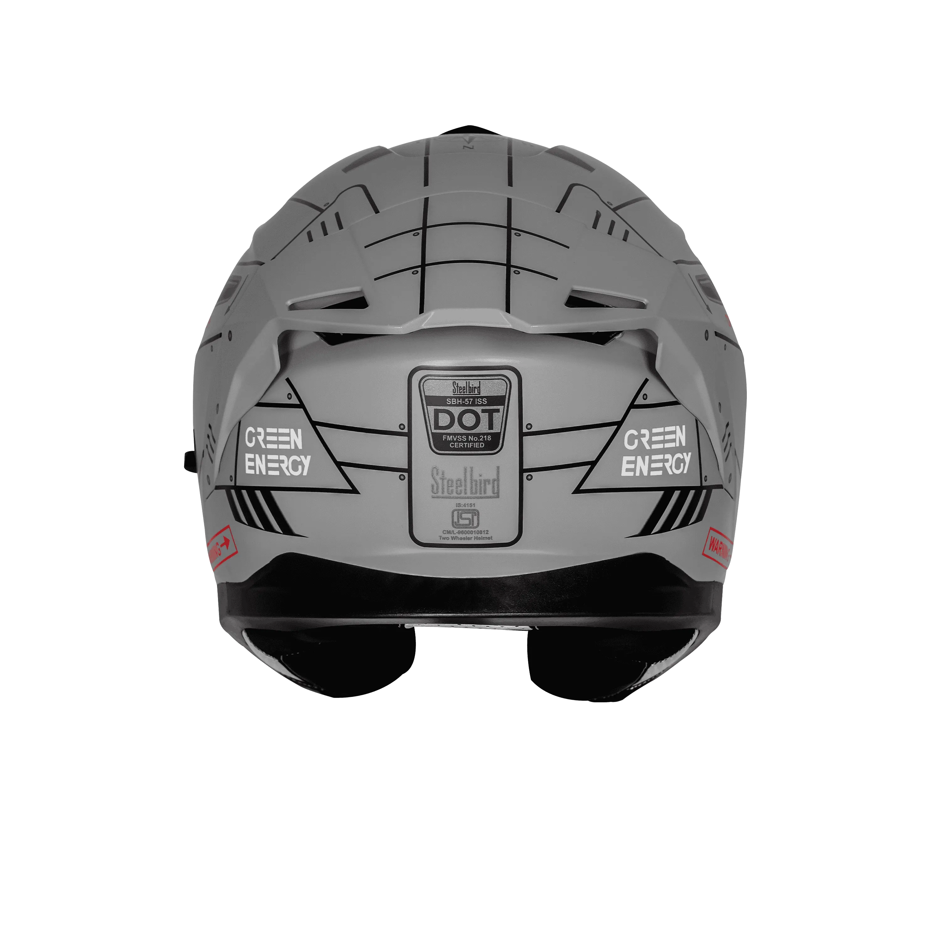 Steelbird Sbh 57 Fighter F6 Black Grey Full Face Helmet 