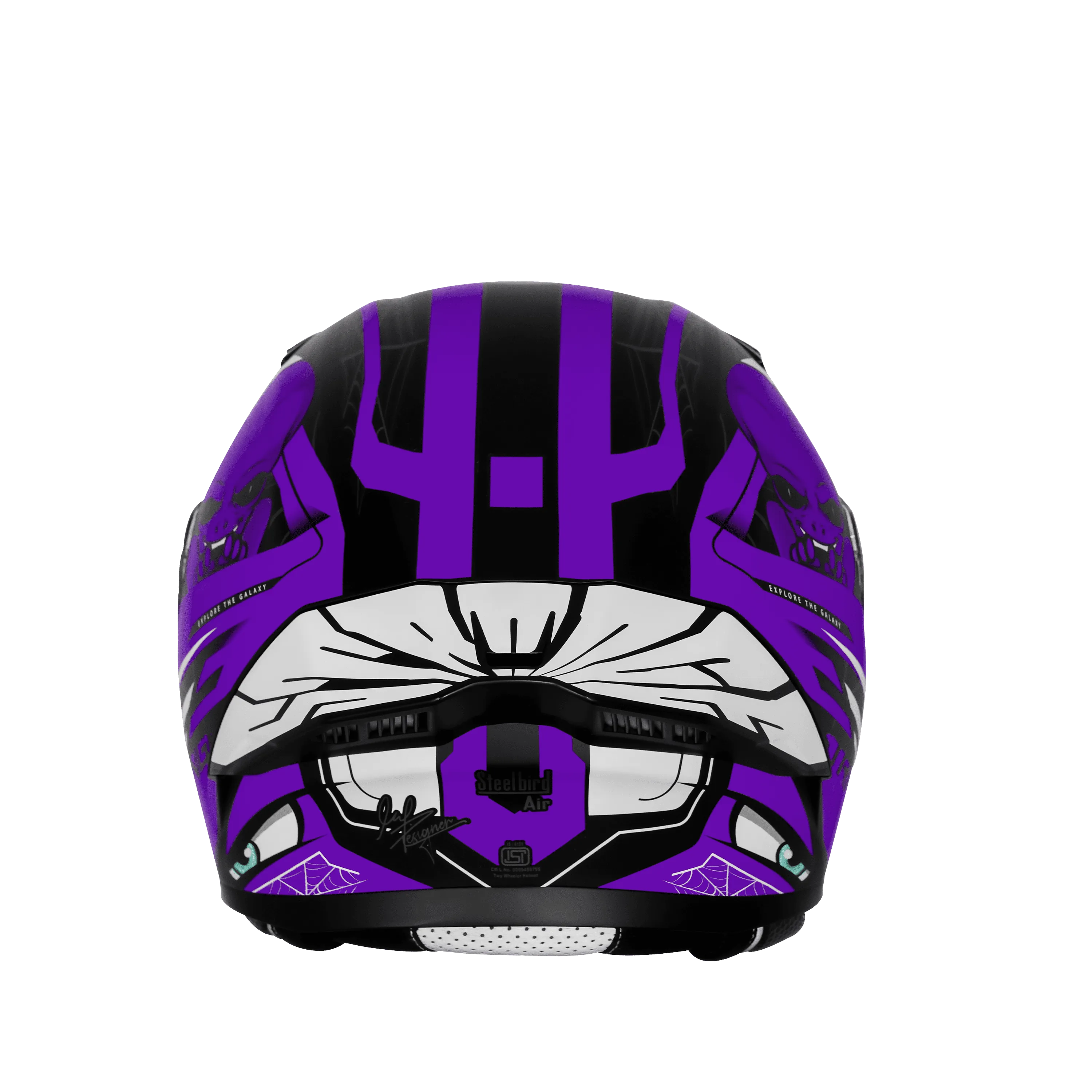 Steelbird Sba 20 Strance Black Purple flip up helmet 