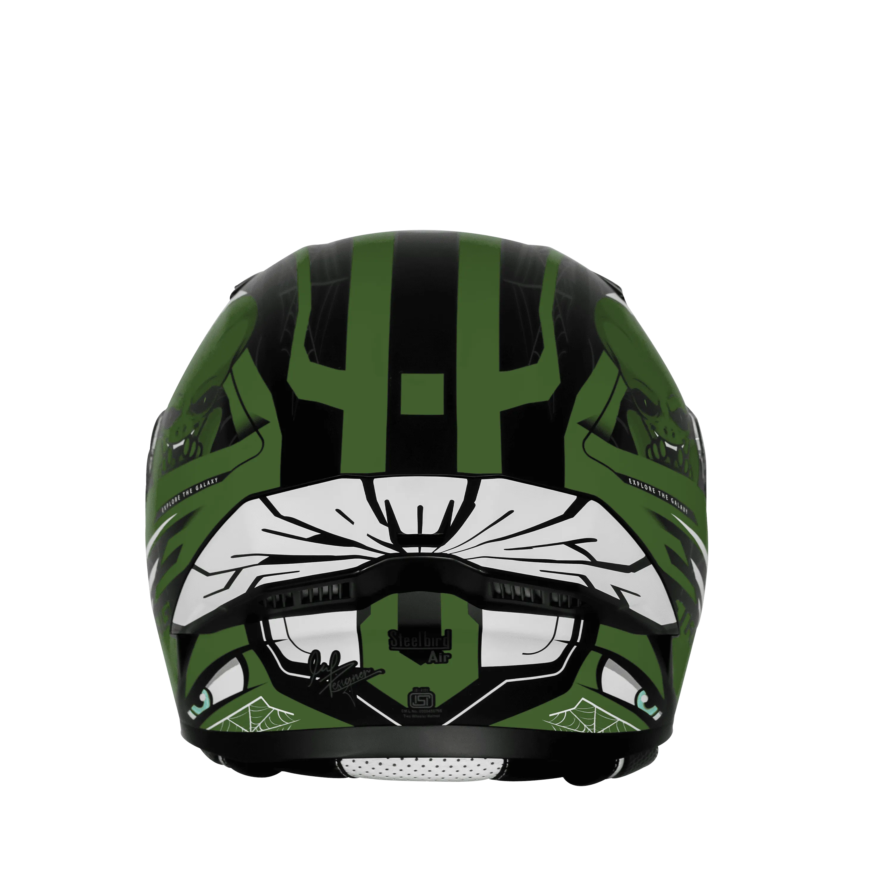 Steelbird Sba Strange Black Green Flip Up Helmet