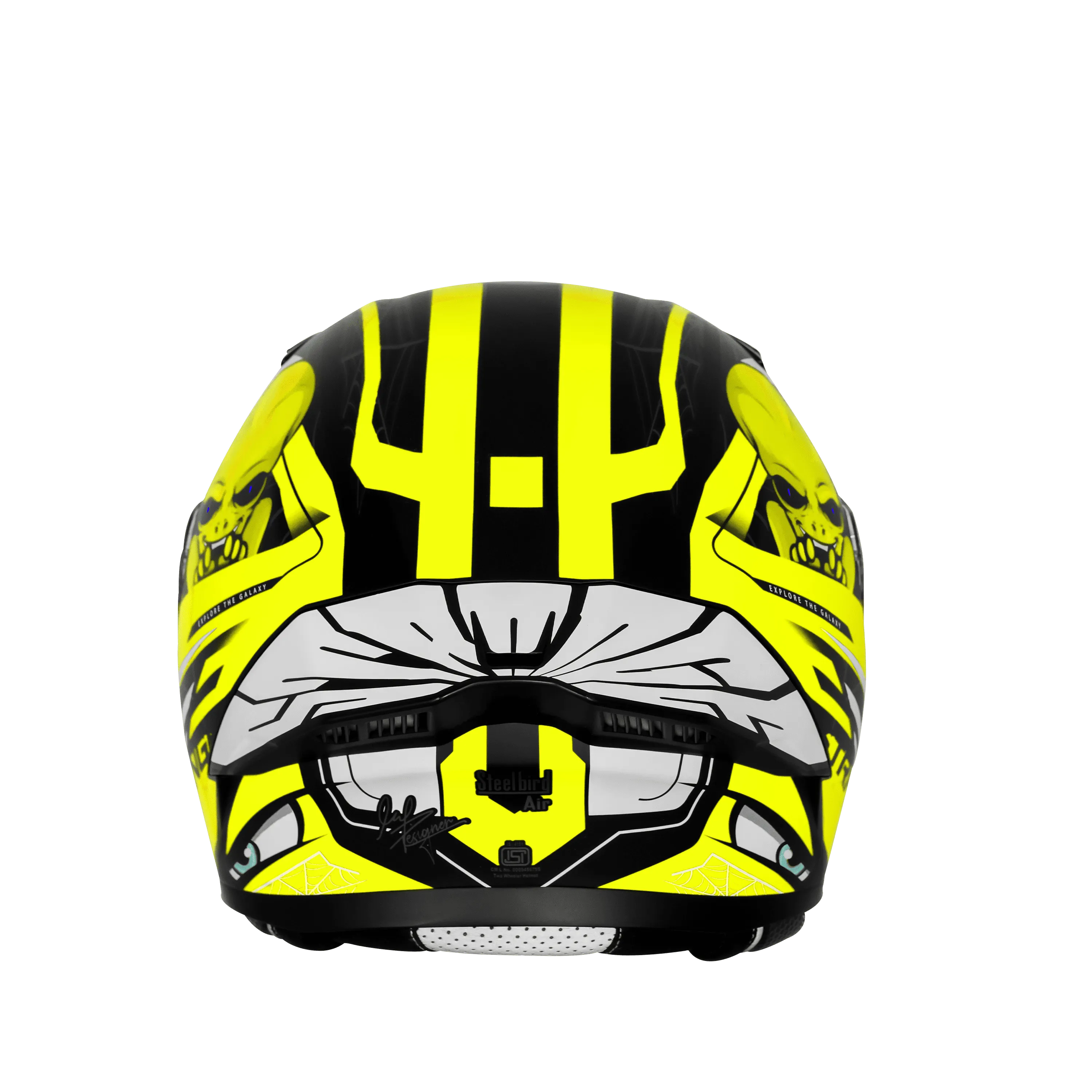 Steelbird Sba Strange Black Neon Flip Up Helmet