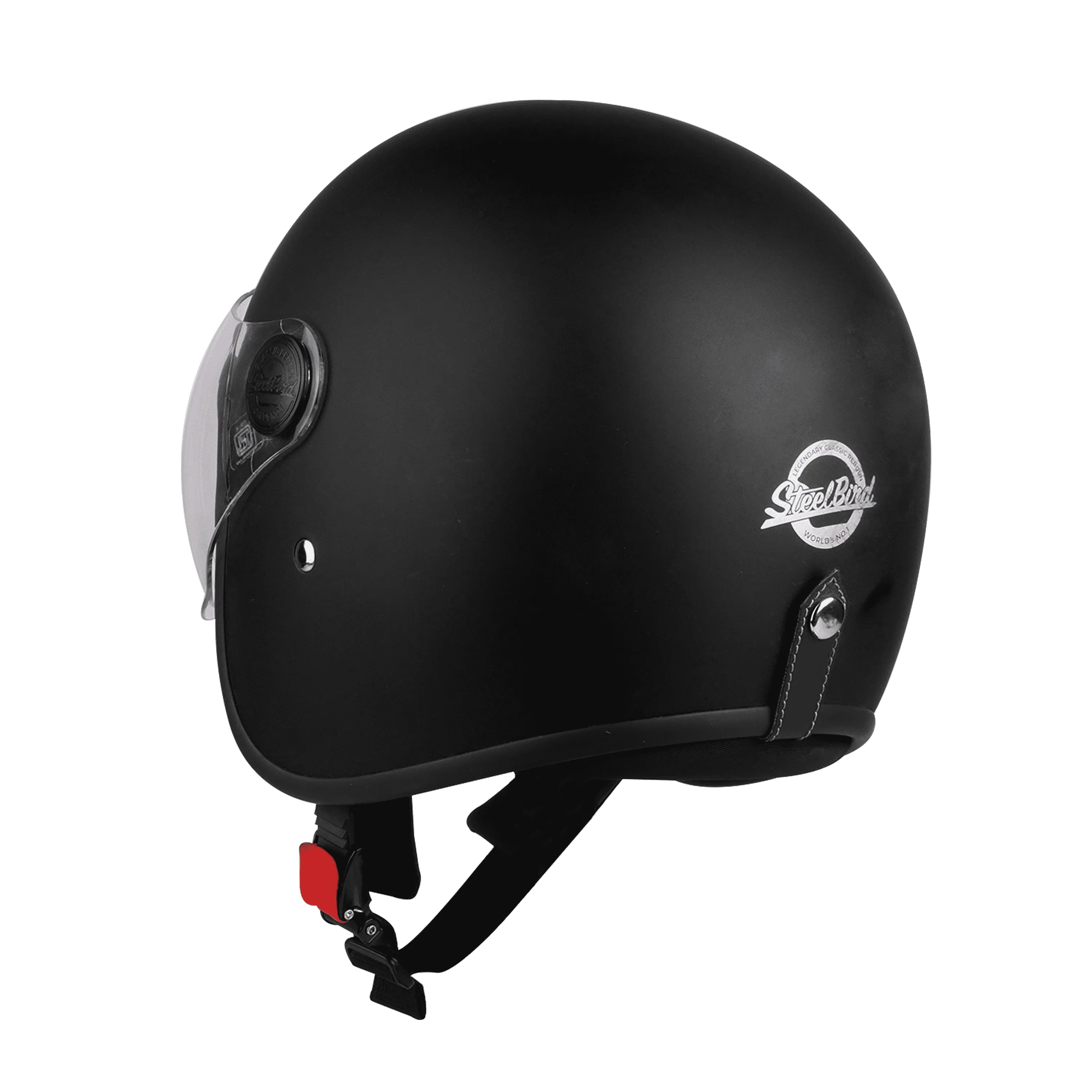 Steelbird Sbh-54 Vintage Matt Black Half face Helemt