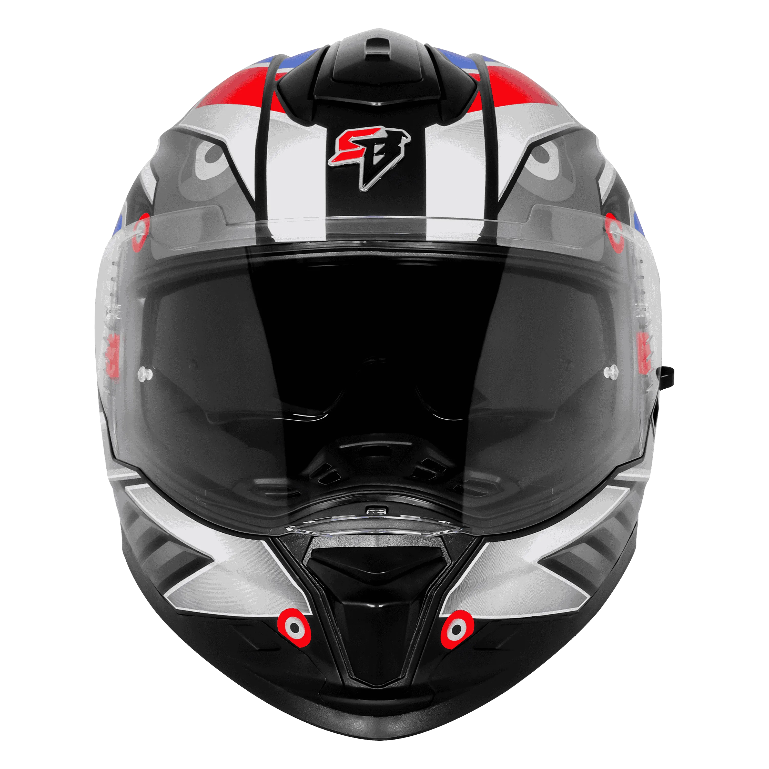 Steelbird Sbh-57 Fighter F8 Black White Full Face Helmet