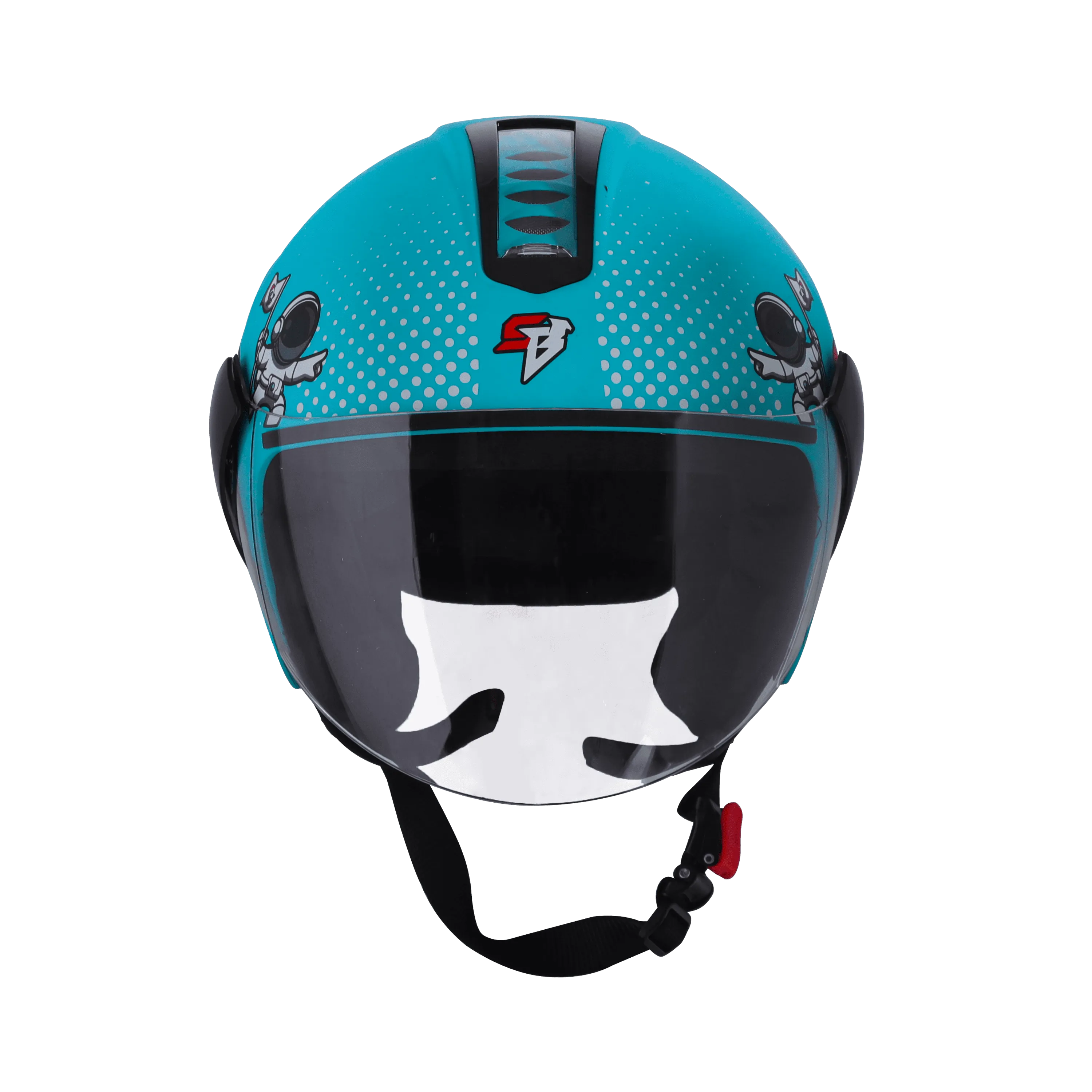 Steelbird Sbh5 Astronaut Caribbean green Half face helmet