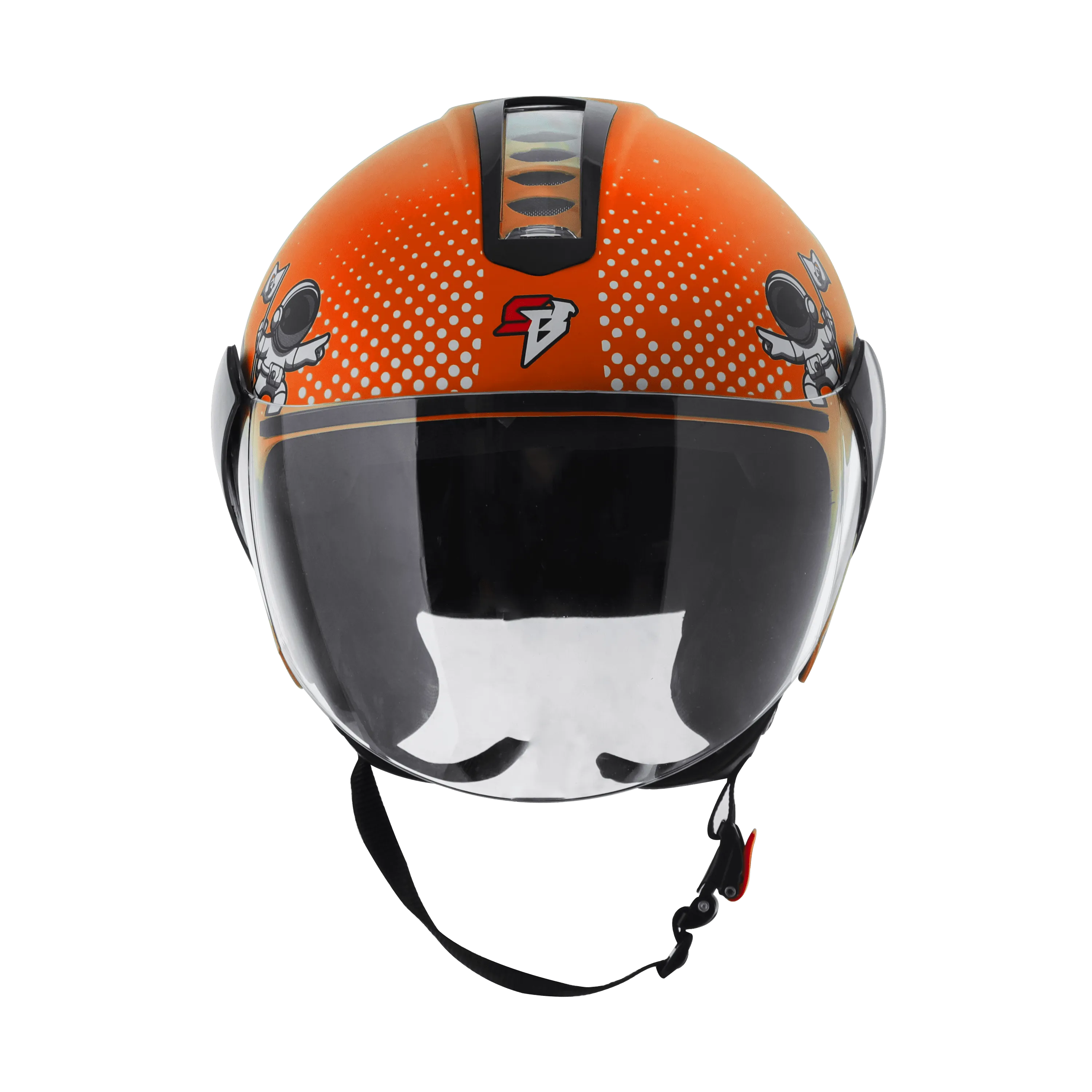 Steelbird Sbh5 Astronaut Orange Half Face Helmet