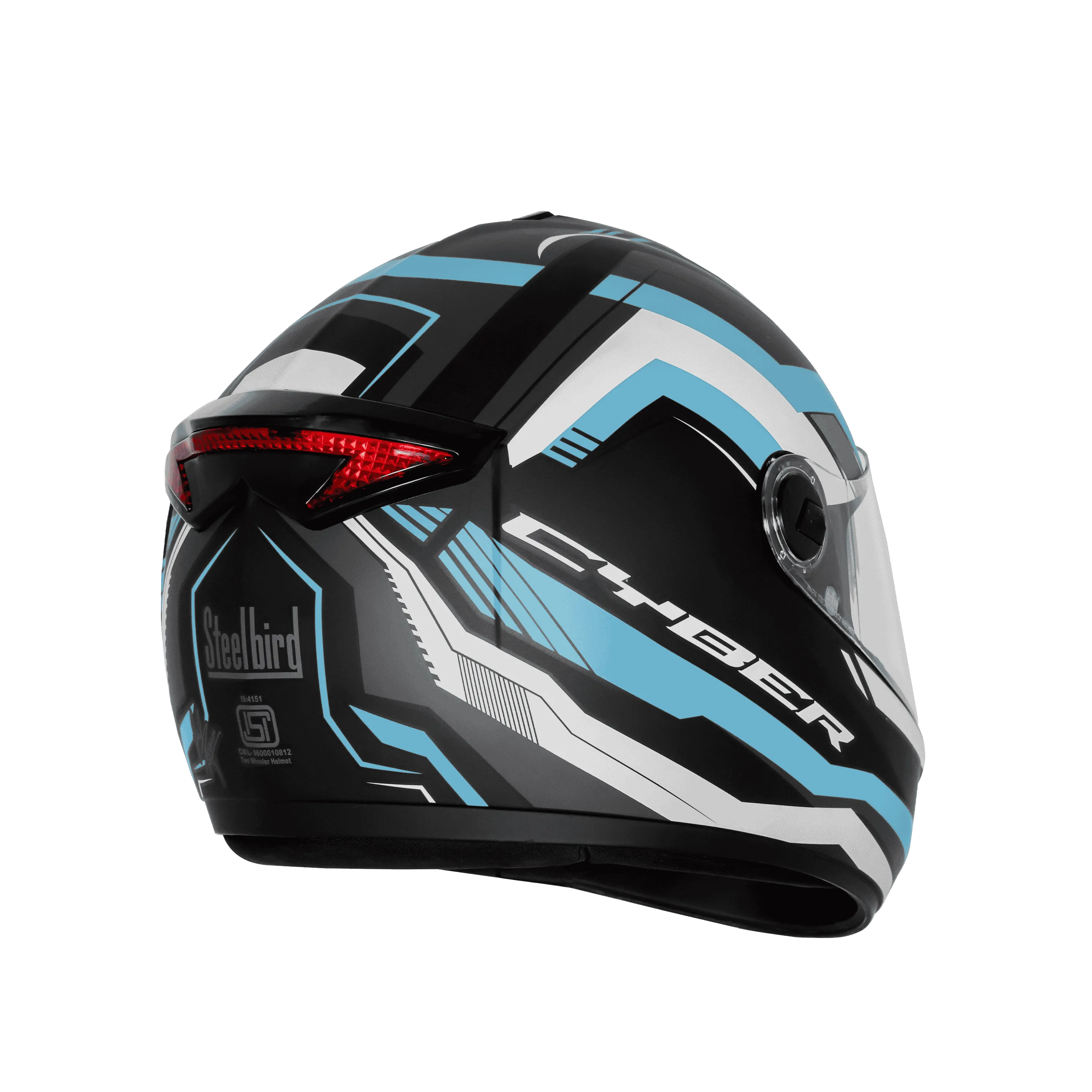 Steelbird Sbh 34 Rf Cyper Black Blue Full Face Helmet