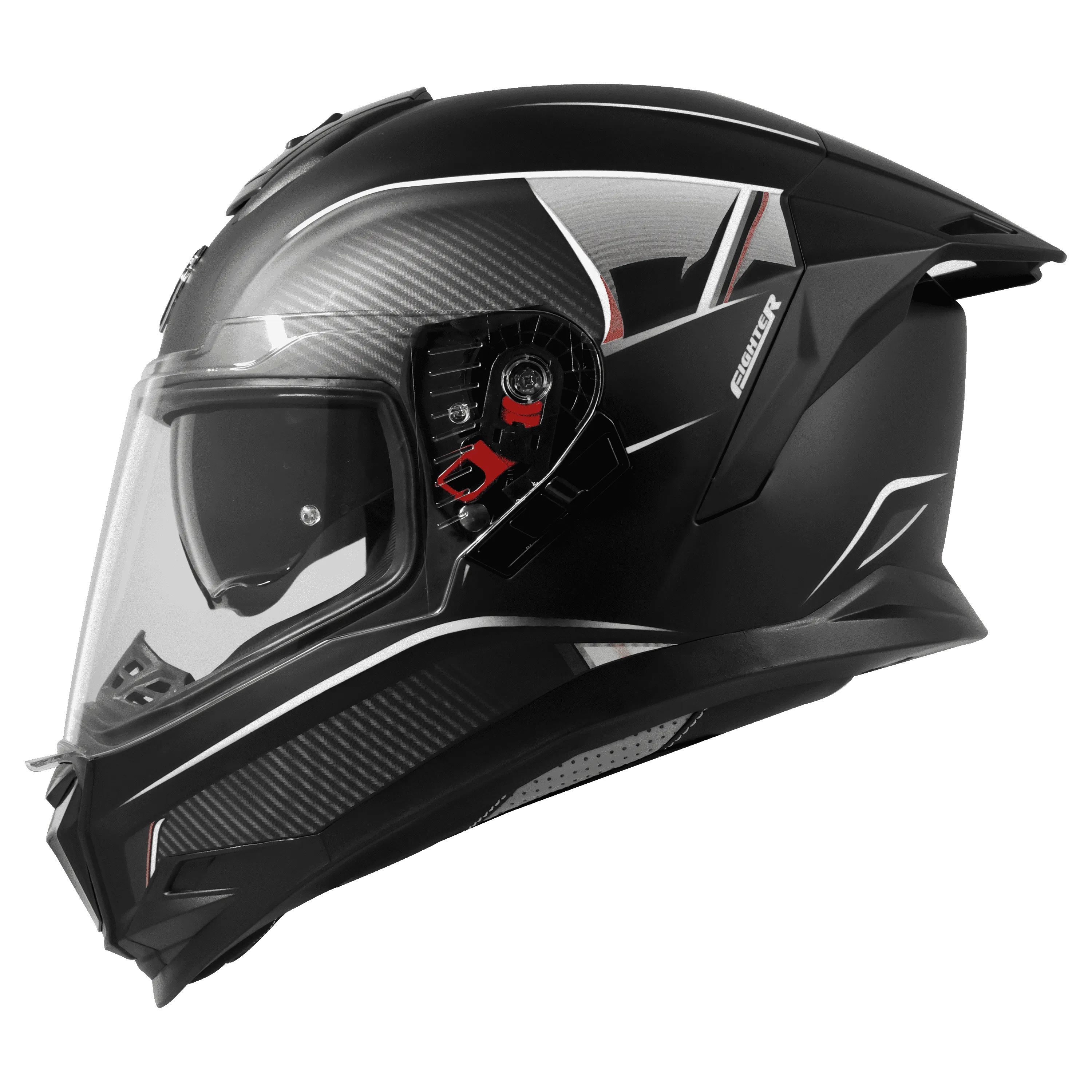 Steelbird Sbh 57 Fighter Black White Full Face Helmet