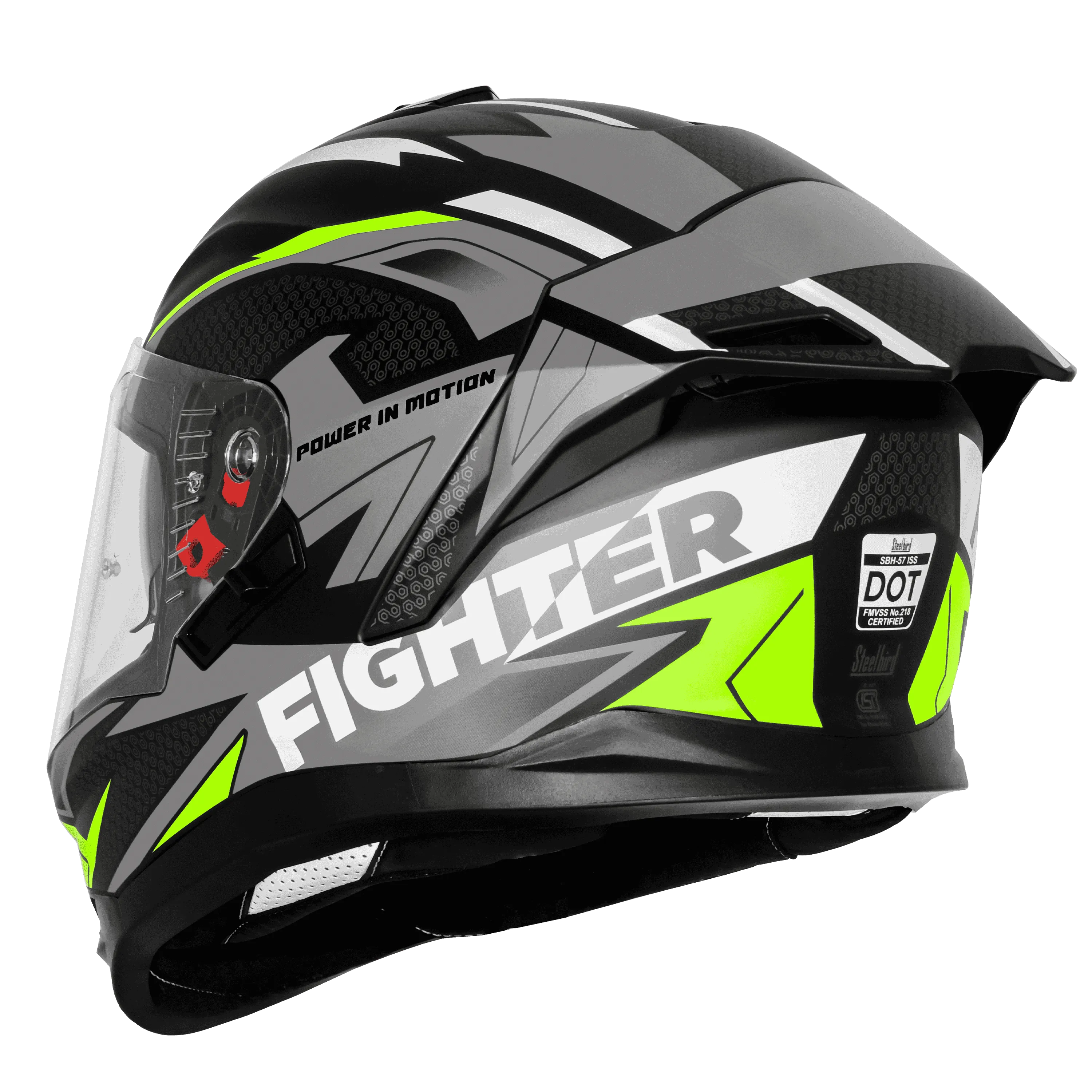 Steelbird Sbh 57 Fighter F7 Black Grey Full Face Helmet