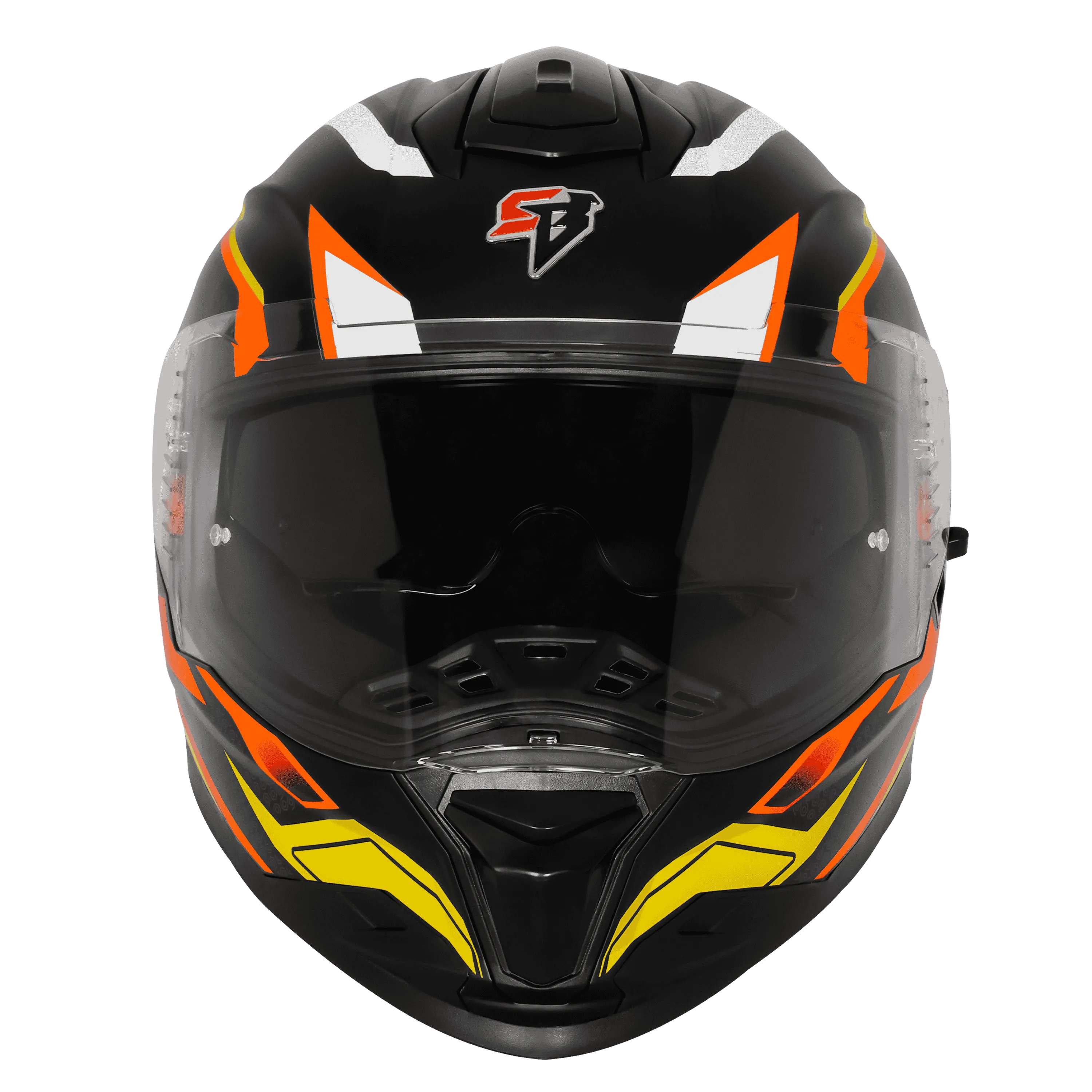 Steelbird Sbh 57 Fighter F7 Black Orange Full Face Helmet