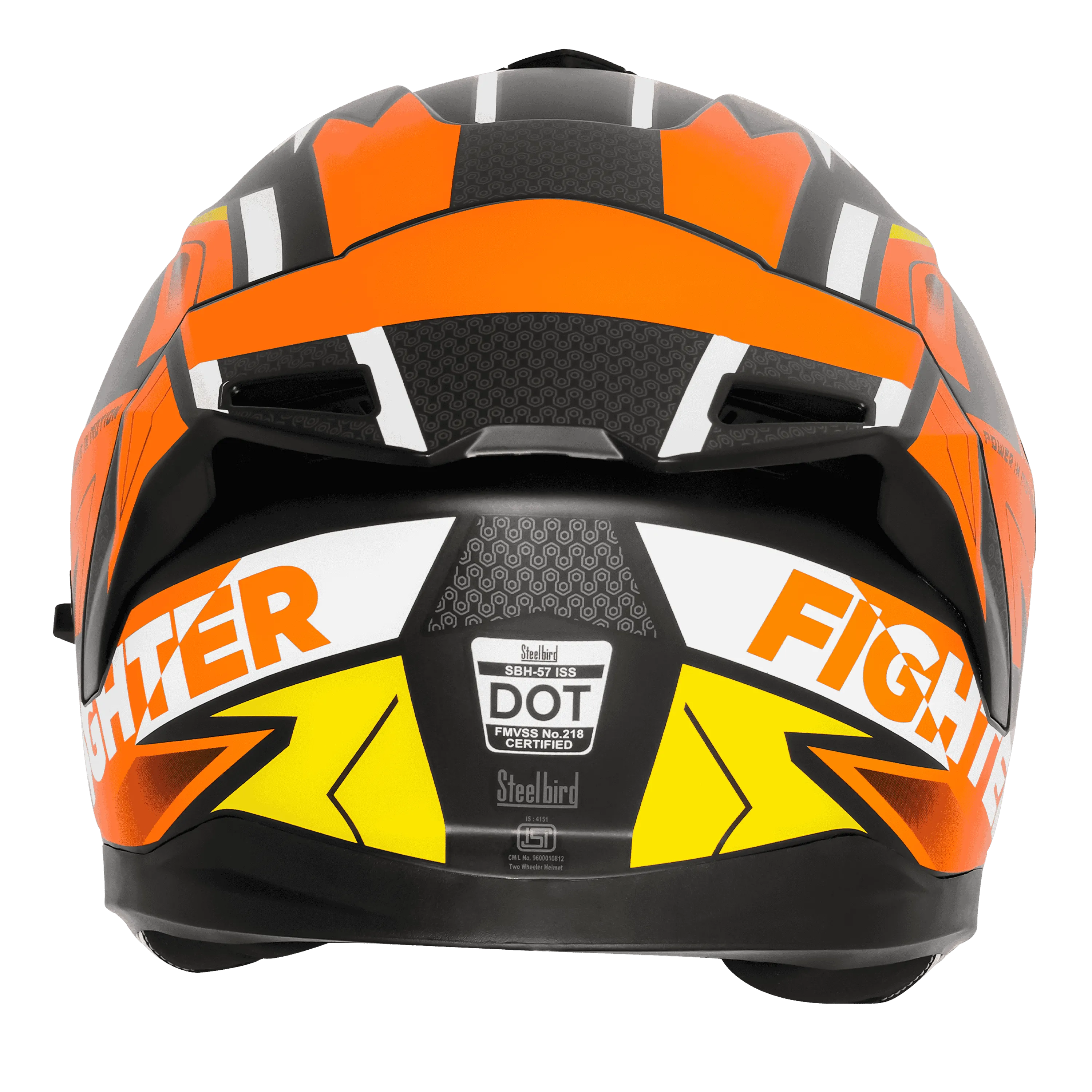 Steelbird Sbh 57 Fighter F7 Black Orange Full Face Helmet