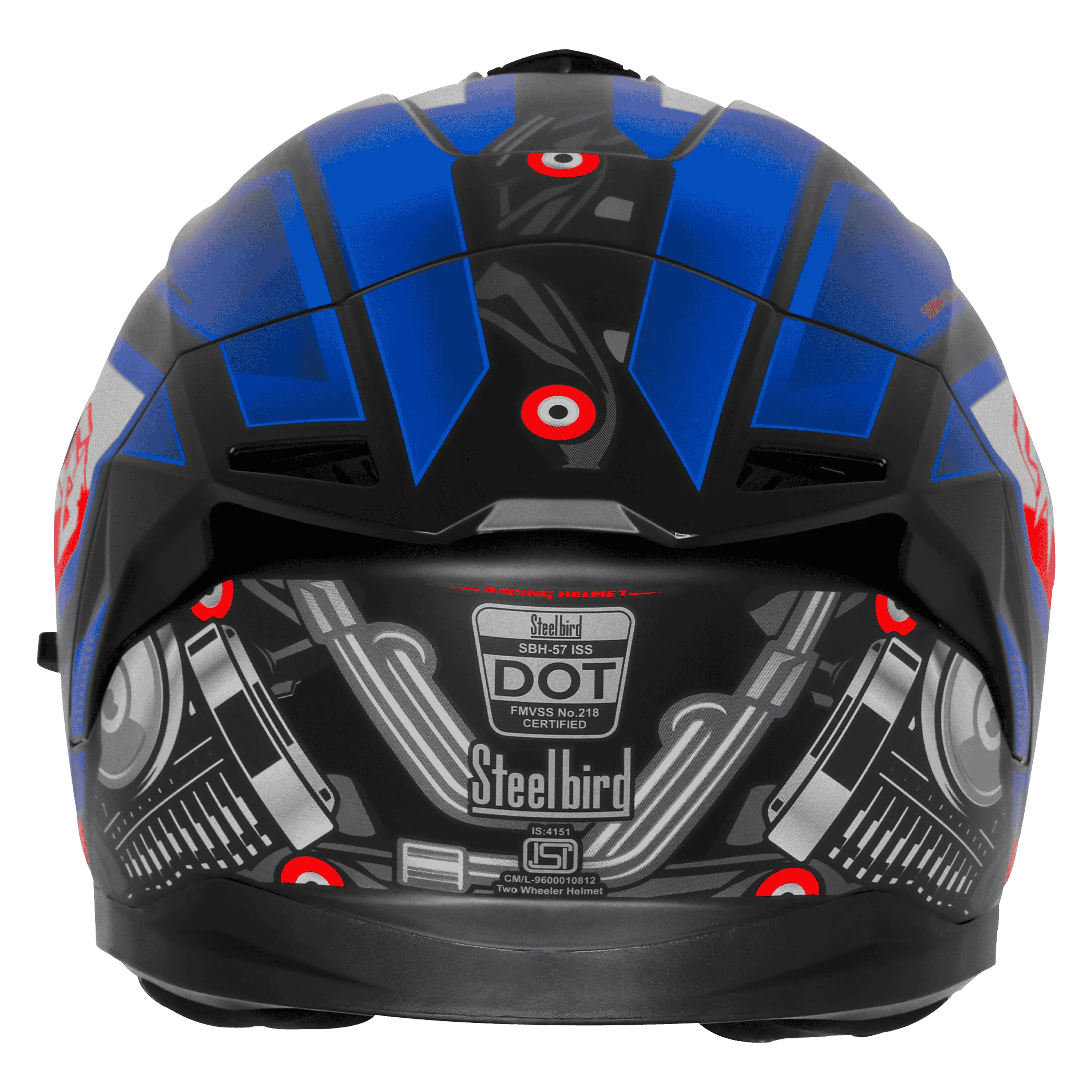 Steelbird Sbh 57 Fighter F8 Black Blue Full face helmet